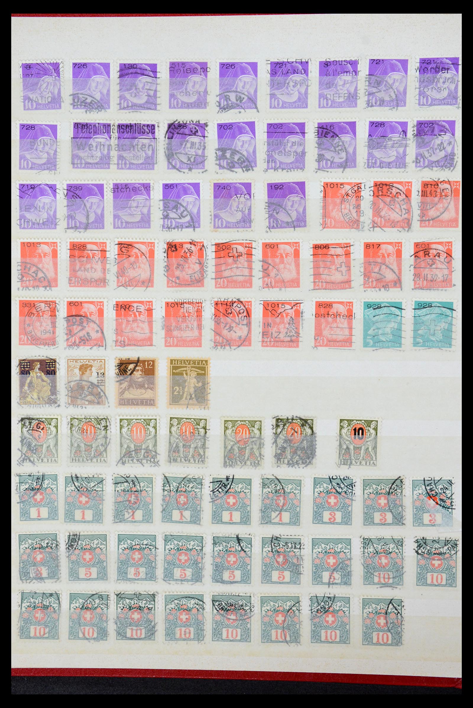 35898 010 - Postzegelverzameling 35898 Zwitserland 1900-1945.