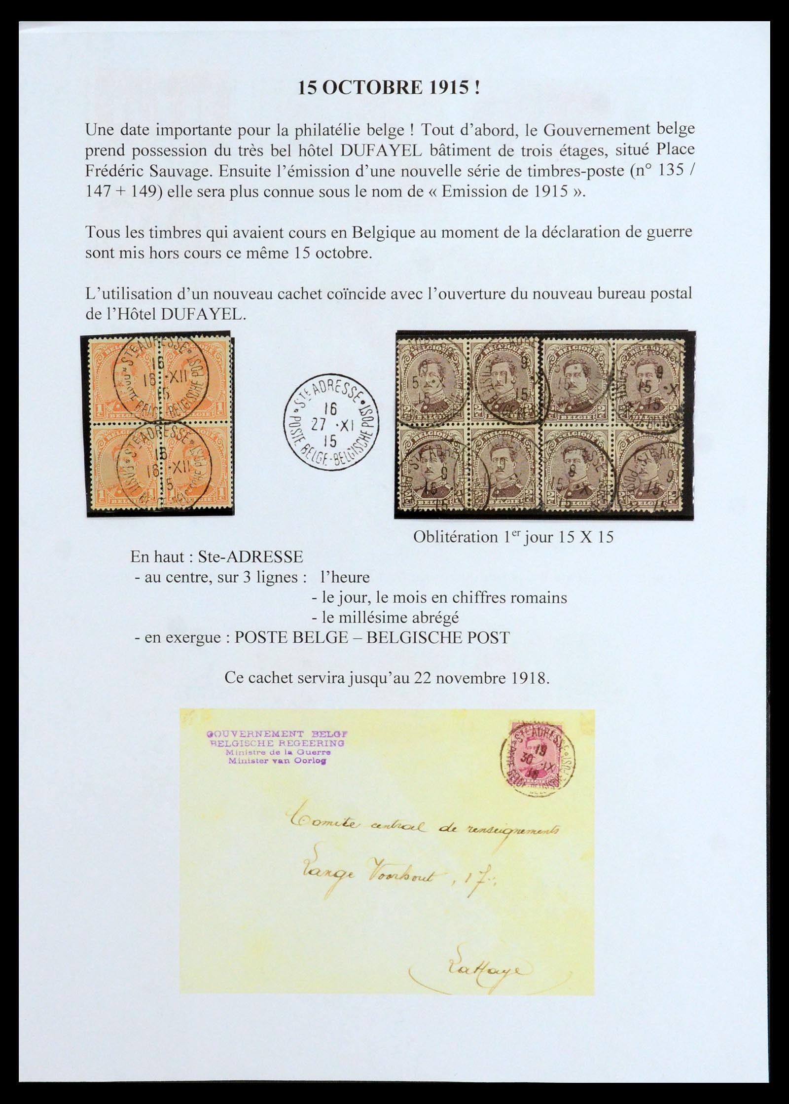35903 036 - Stamp Collection 35903 Belgium 1914-1918.