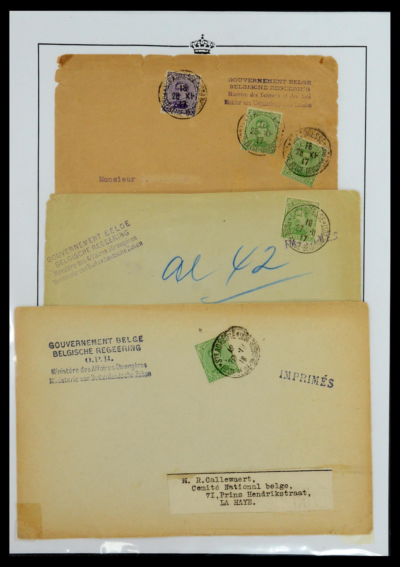 35903 039 - Postzegelverzameling 35903 België 1914-1918.