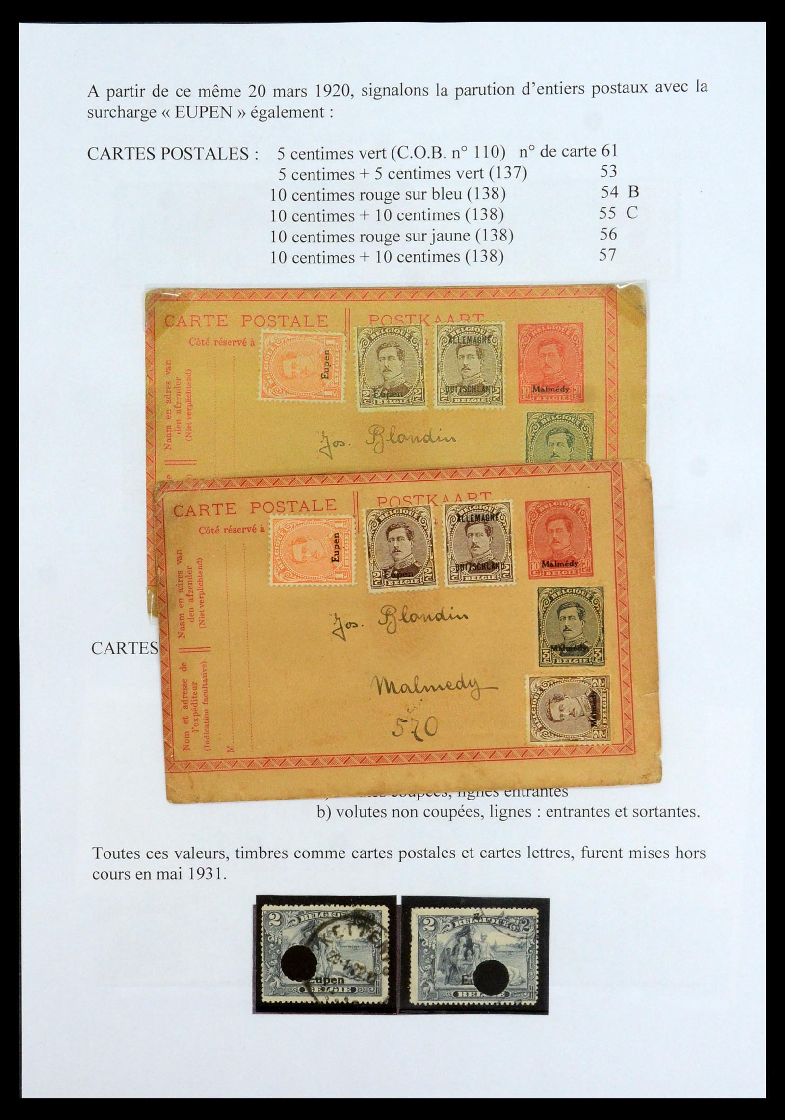 35903 060 - Postzegelverzameling 35903 België 1914-1918.