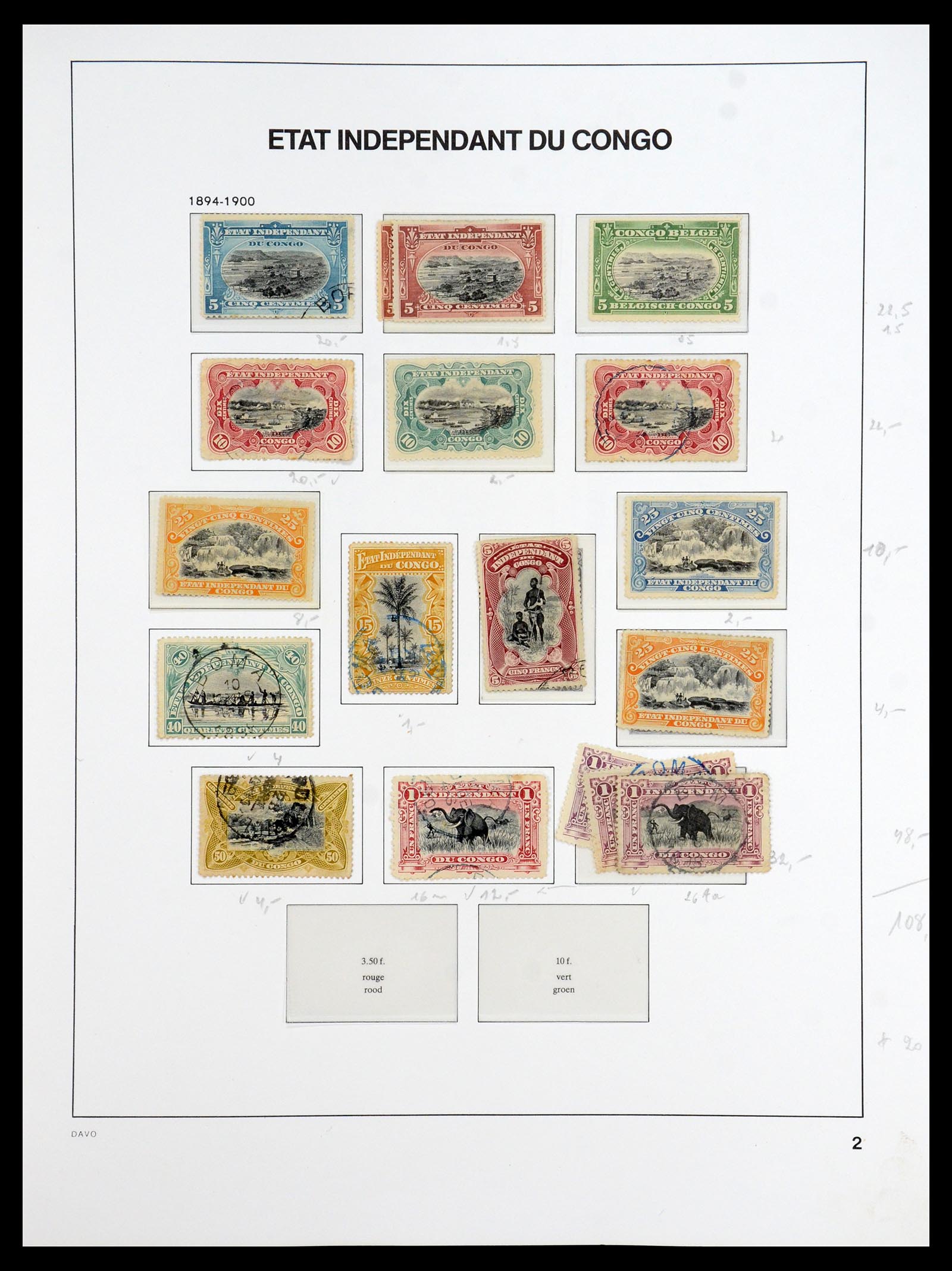 35907 002 - Postzegelverzameling 35907 Belgisch Congo 1887-1962.