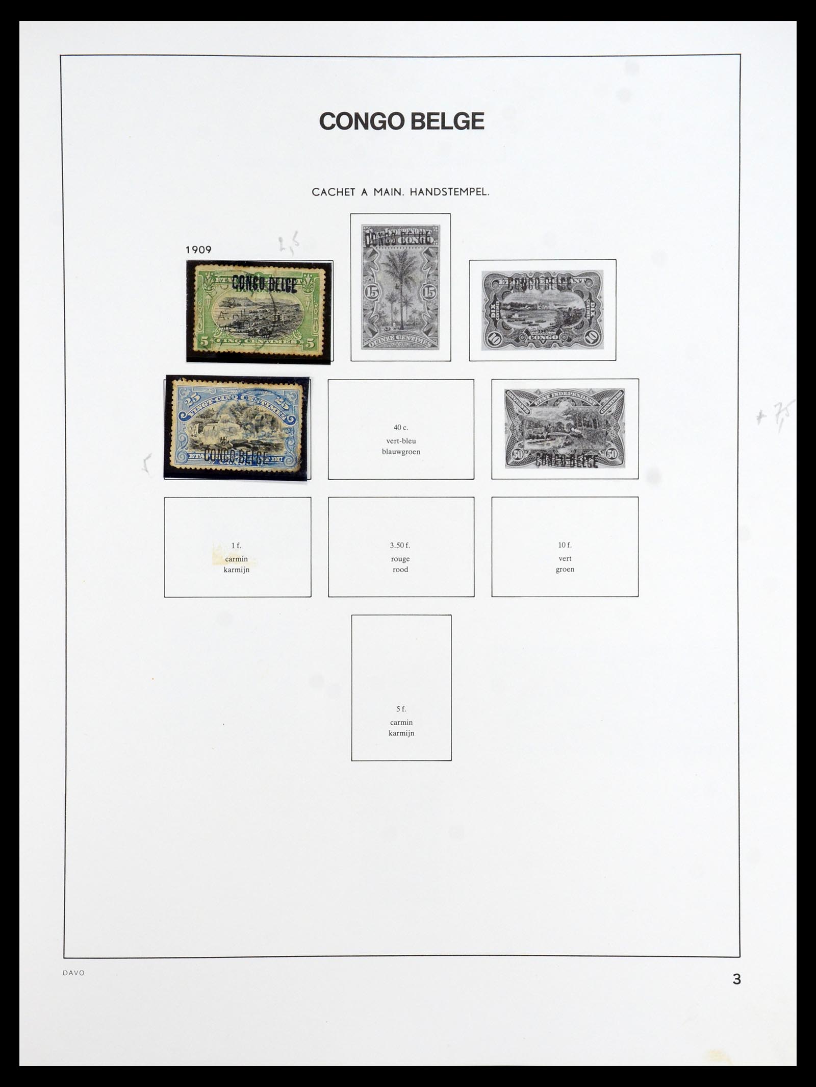 35907 003 - Postzegelverzameling 35907 Belgisch Congo 1887-1962.
