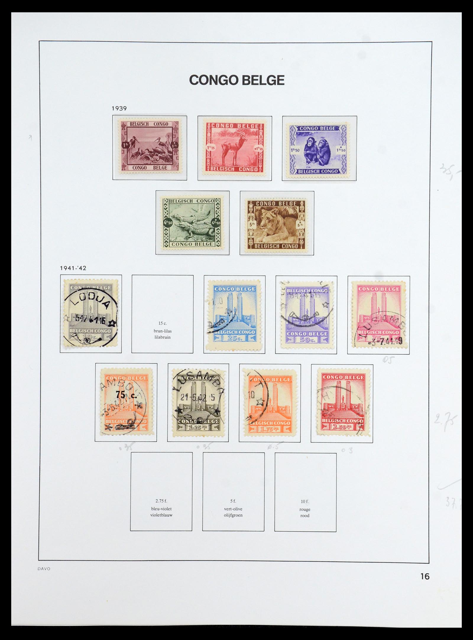 35907 017 - Postzegelverzameling 35907 Belgisch Congo 1887-1962.