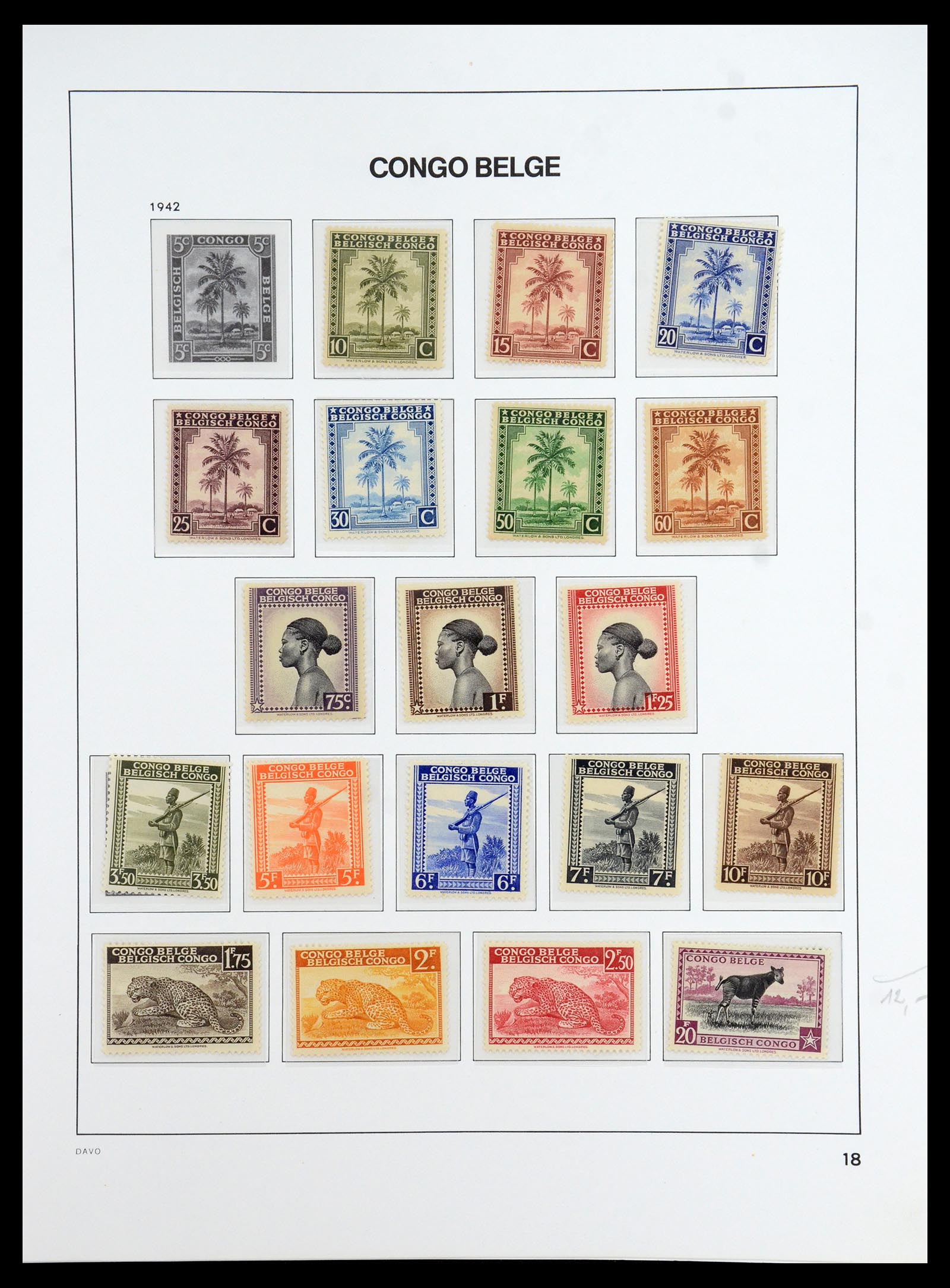 35907 019 - Postzegelverzameling 35907 Belgisch Congo 1887-1962.