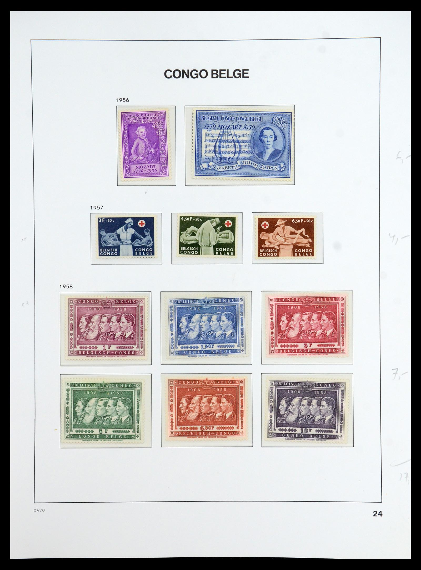 35907 025 - Postzegelverzameling 35907 Belgisch Congo 1887-1962.