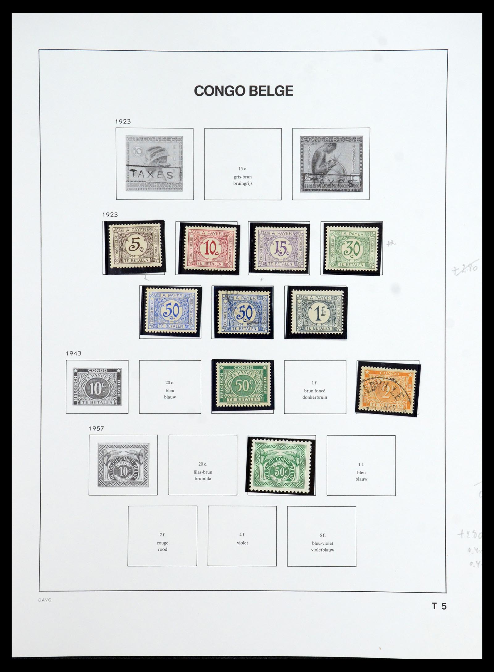 35907 031 - Postzegelverzameling 35907 Belgisch Congo 1887-1962.