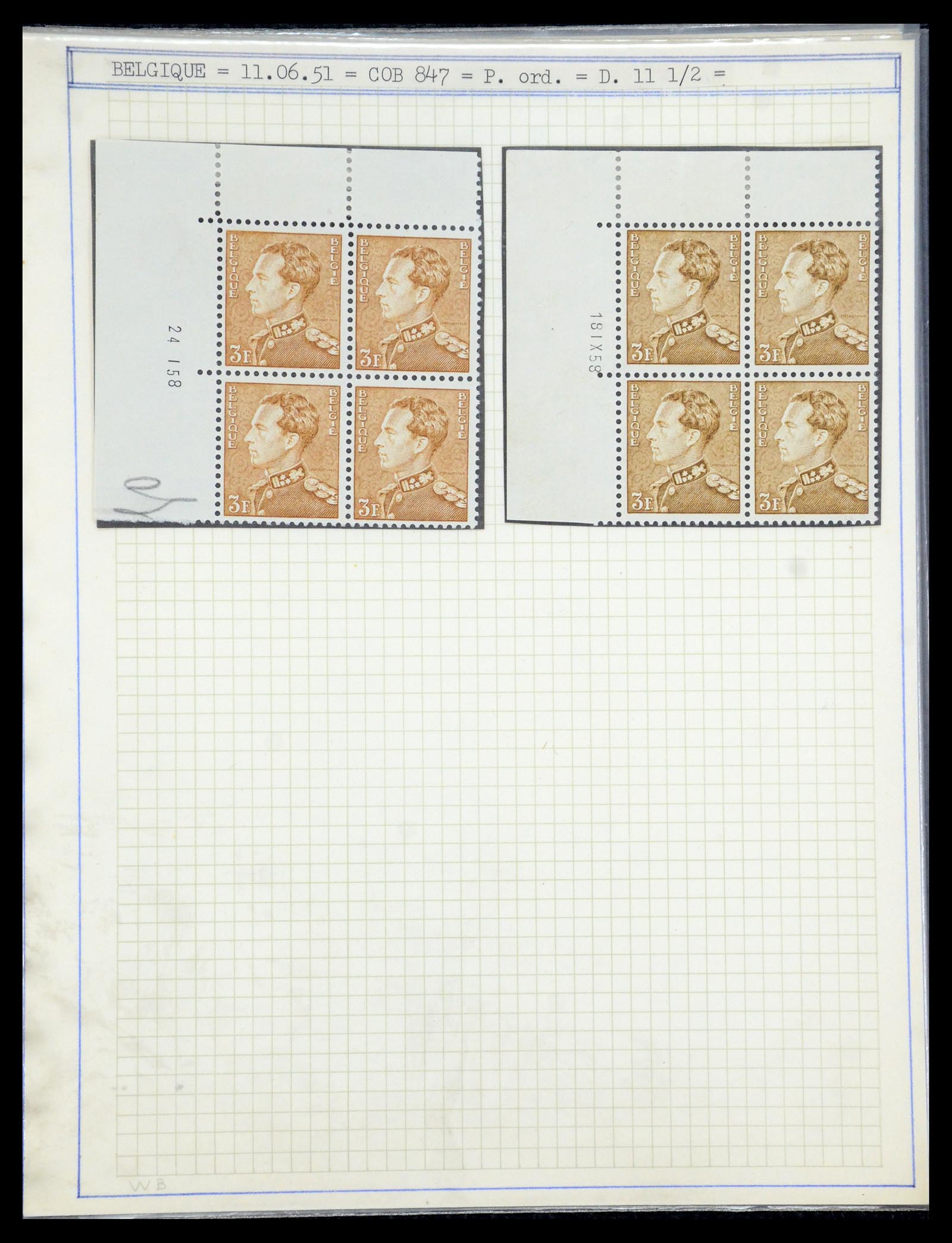 35908 058 - Postzegelverzameling 35908 België 1936-1951.