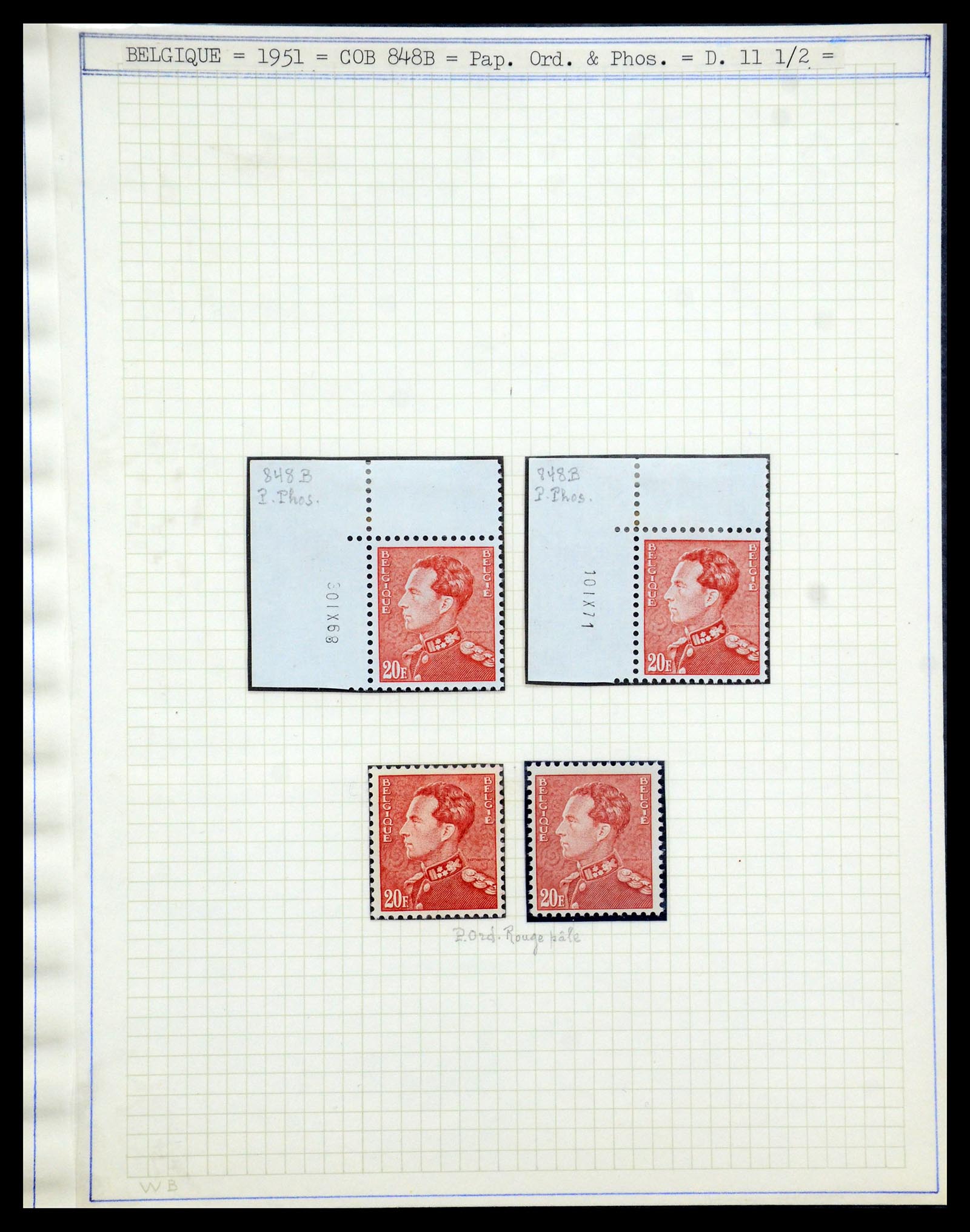 35908 062 - Postzegelverzameling 35908 België 1936-1951.