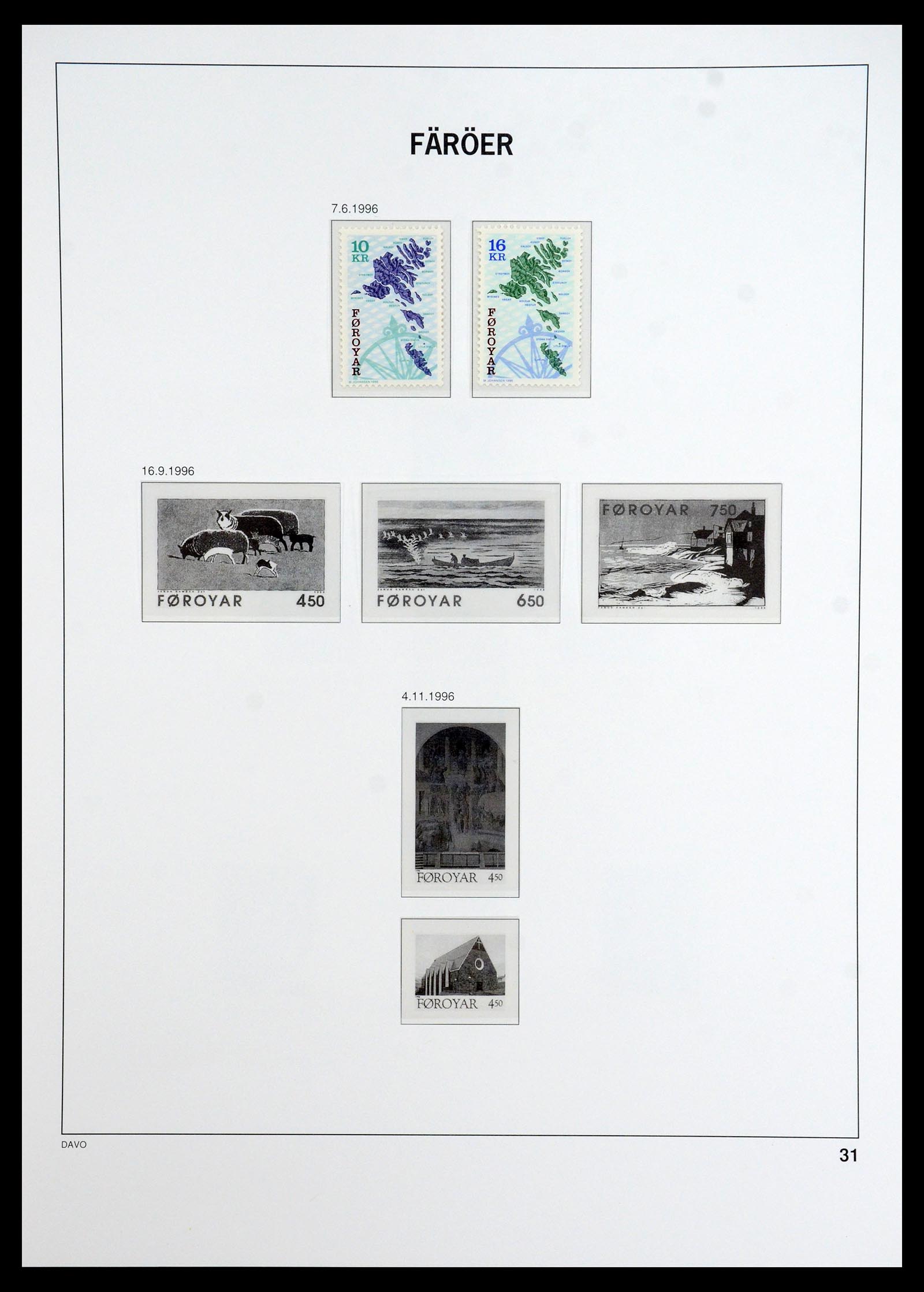 35912 028 - Postzegelverzameling 35912 Faeroer 1975-2005.