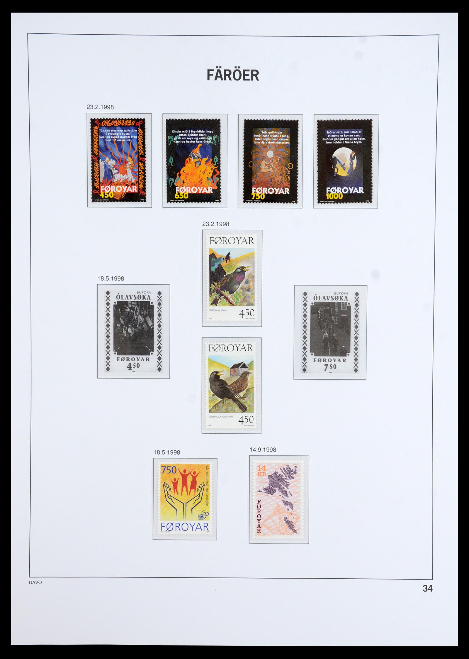 35912 030 - Postzegelverzameling 35912 Faeroer 1975-2005.