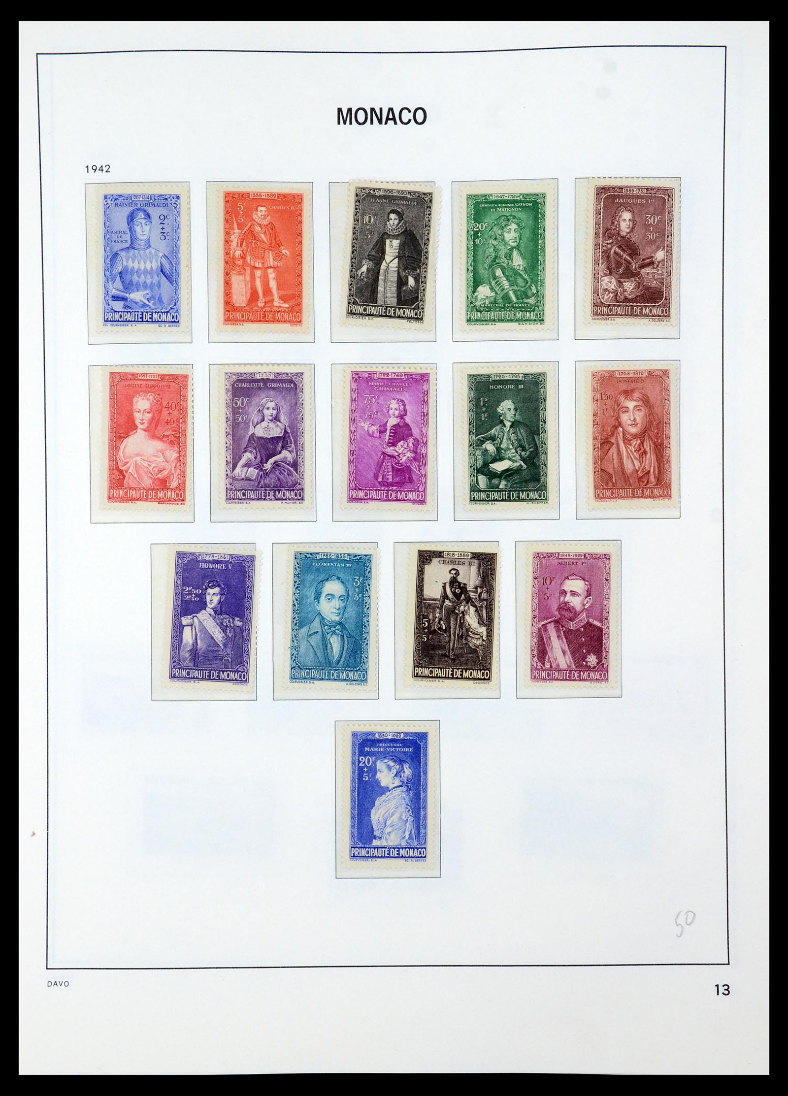 35913 013 - Postzegelverzameling 35913 Monaco 1885-1974.