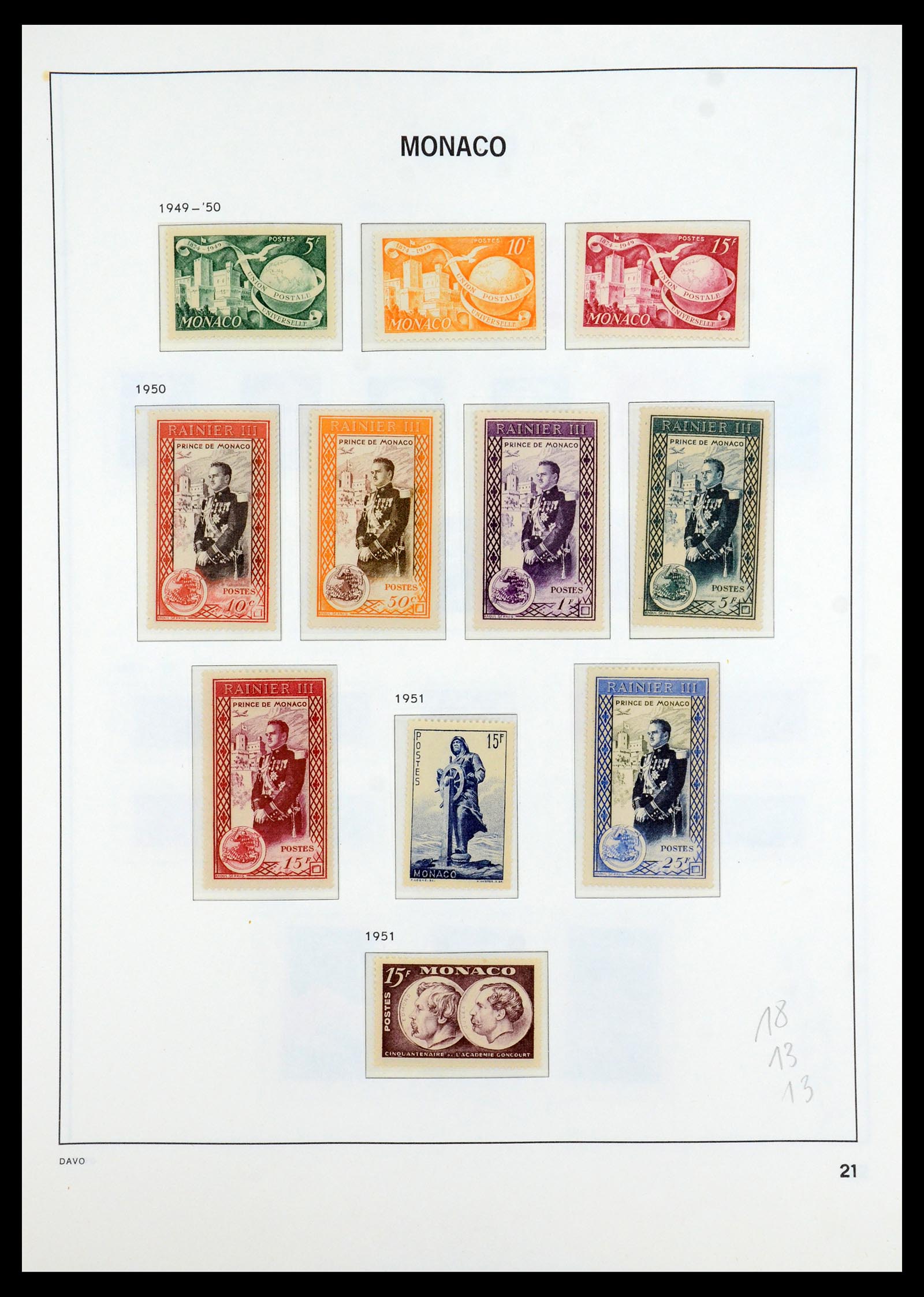 35913 021 - Postzegelverzameling 35913 Monaco 1885-1974.