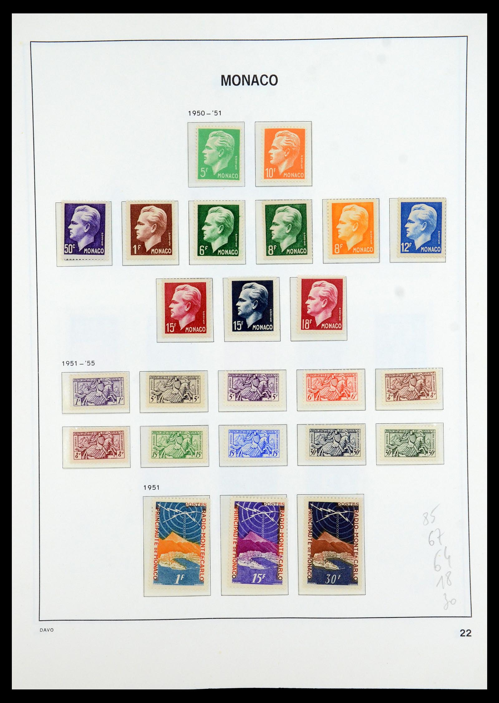 35913 022 - Postzegelverzameling 35913 Monaco 1885-1974.