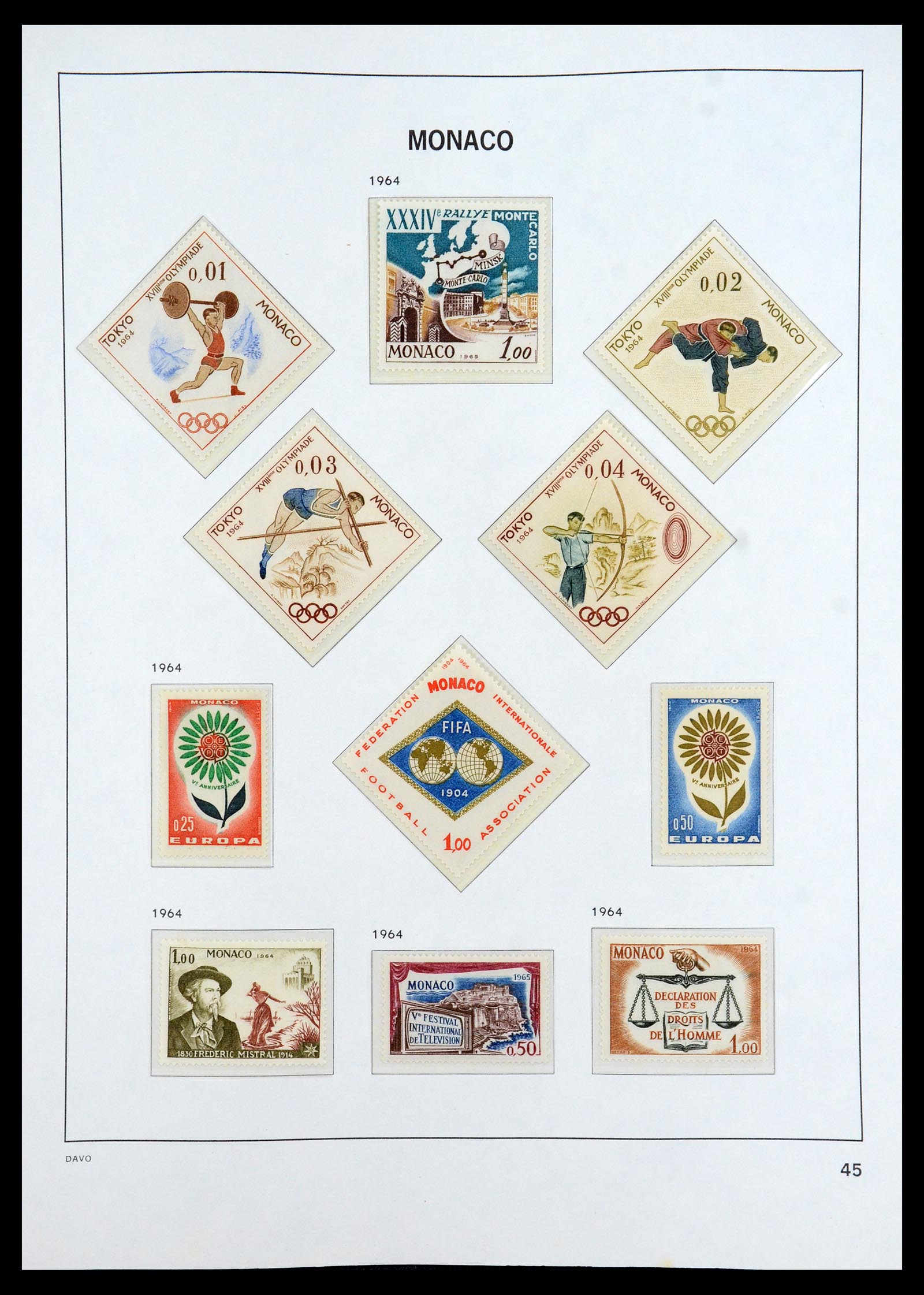 35913 045 - Postzegelverzameling 35913 Monaco 1885-1974.