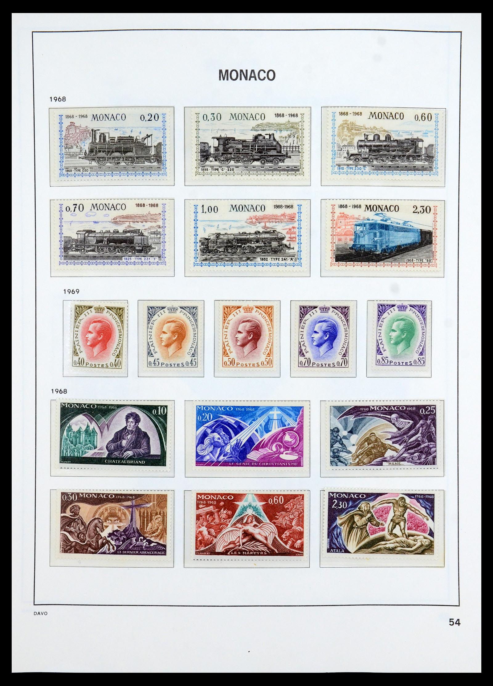35913 054 - Postzegelverzameling 35913 Monaco 1885-1974.