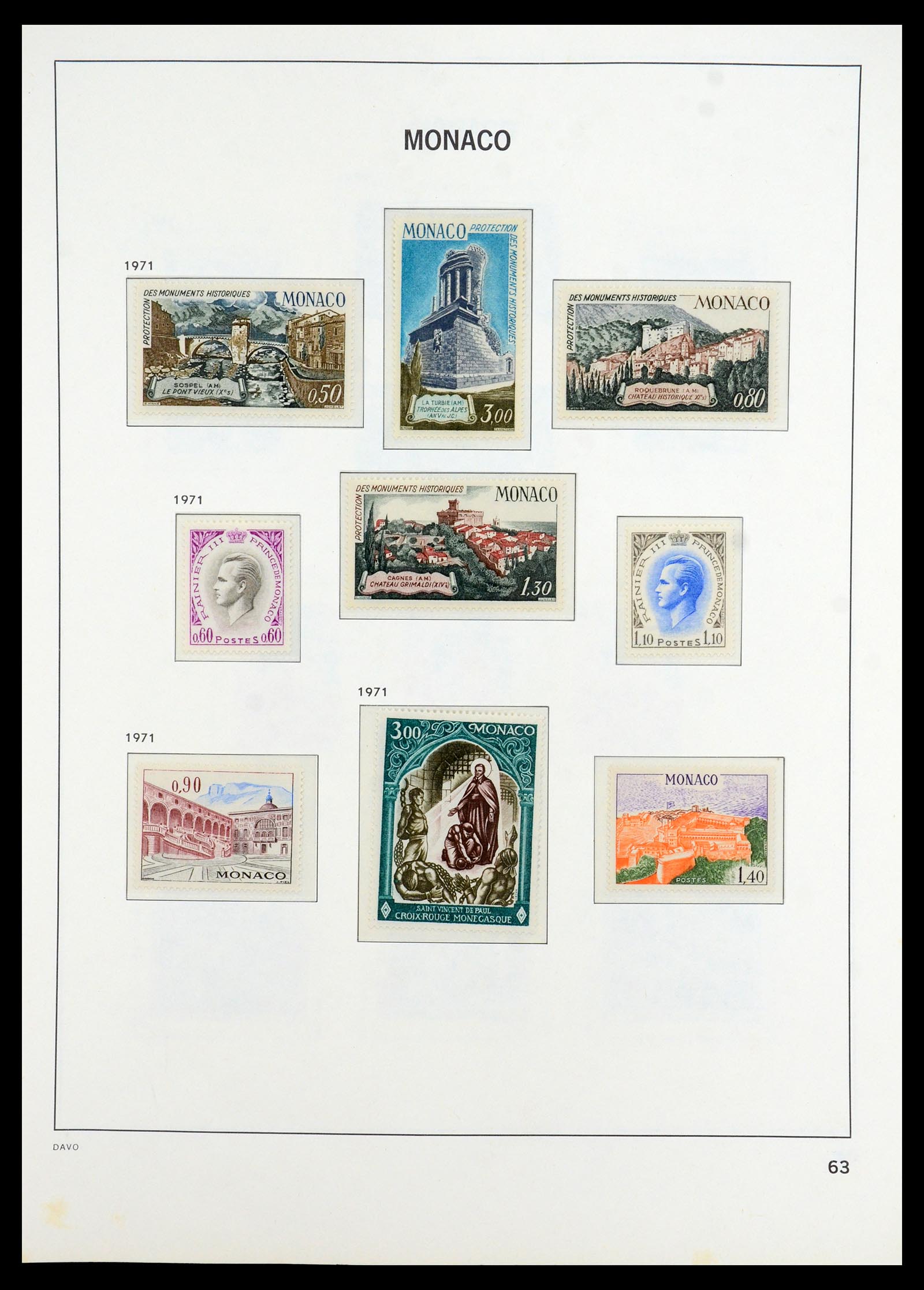 35913 063 - Postzegelverzameling 35913 Monaco 1885-1974.