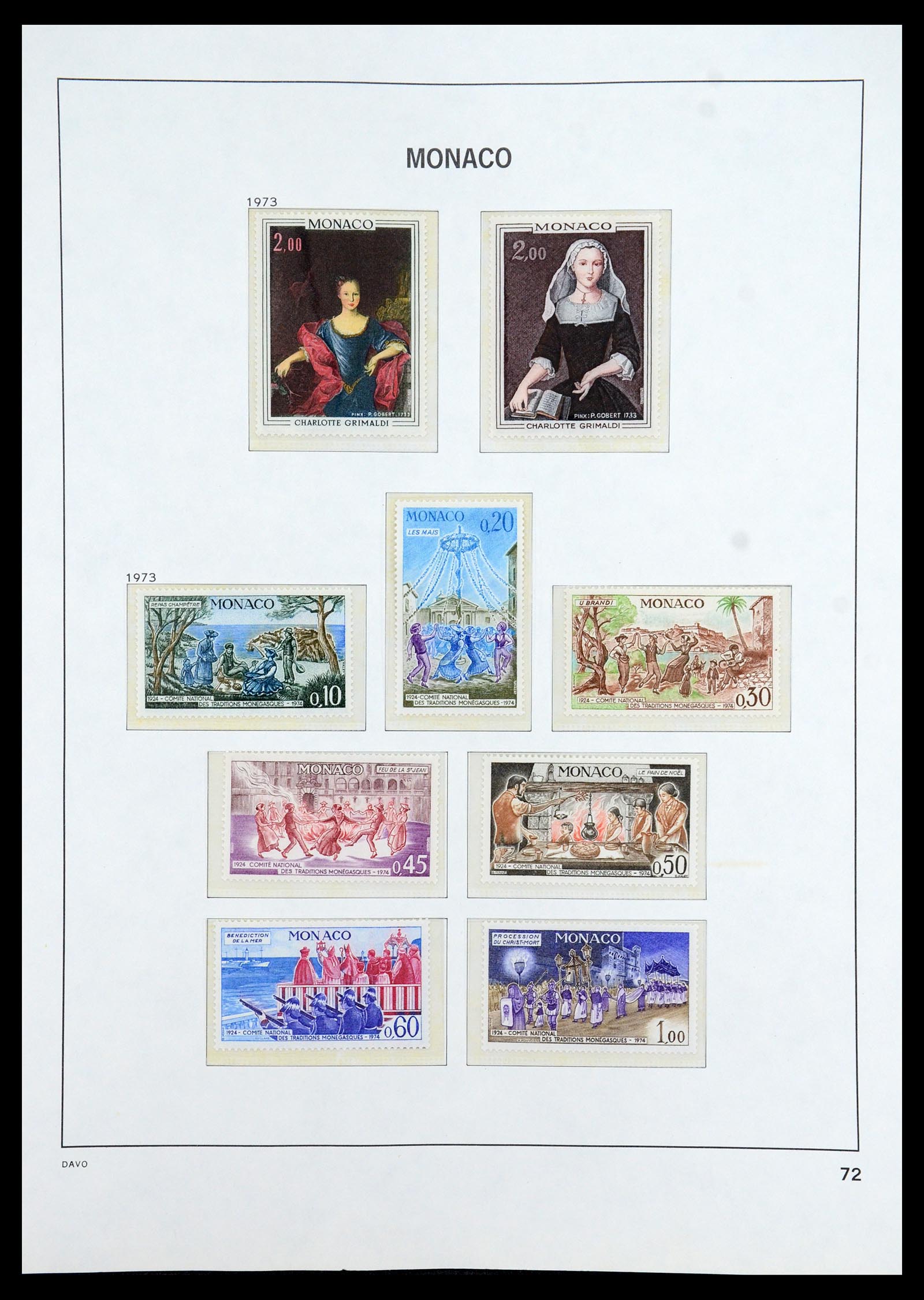 35913 072 - Postzegelverzameling 35913 Monaco 1885-1974.