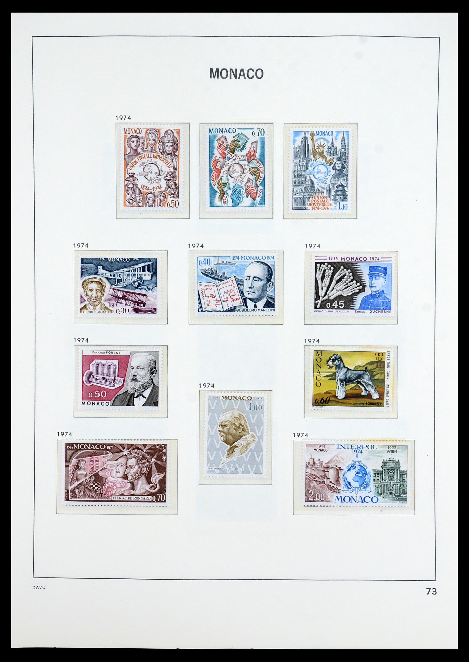 35913 073 - Postzegelverzameling 35913 Monaco 1885-1974.