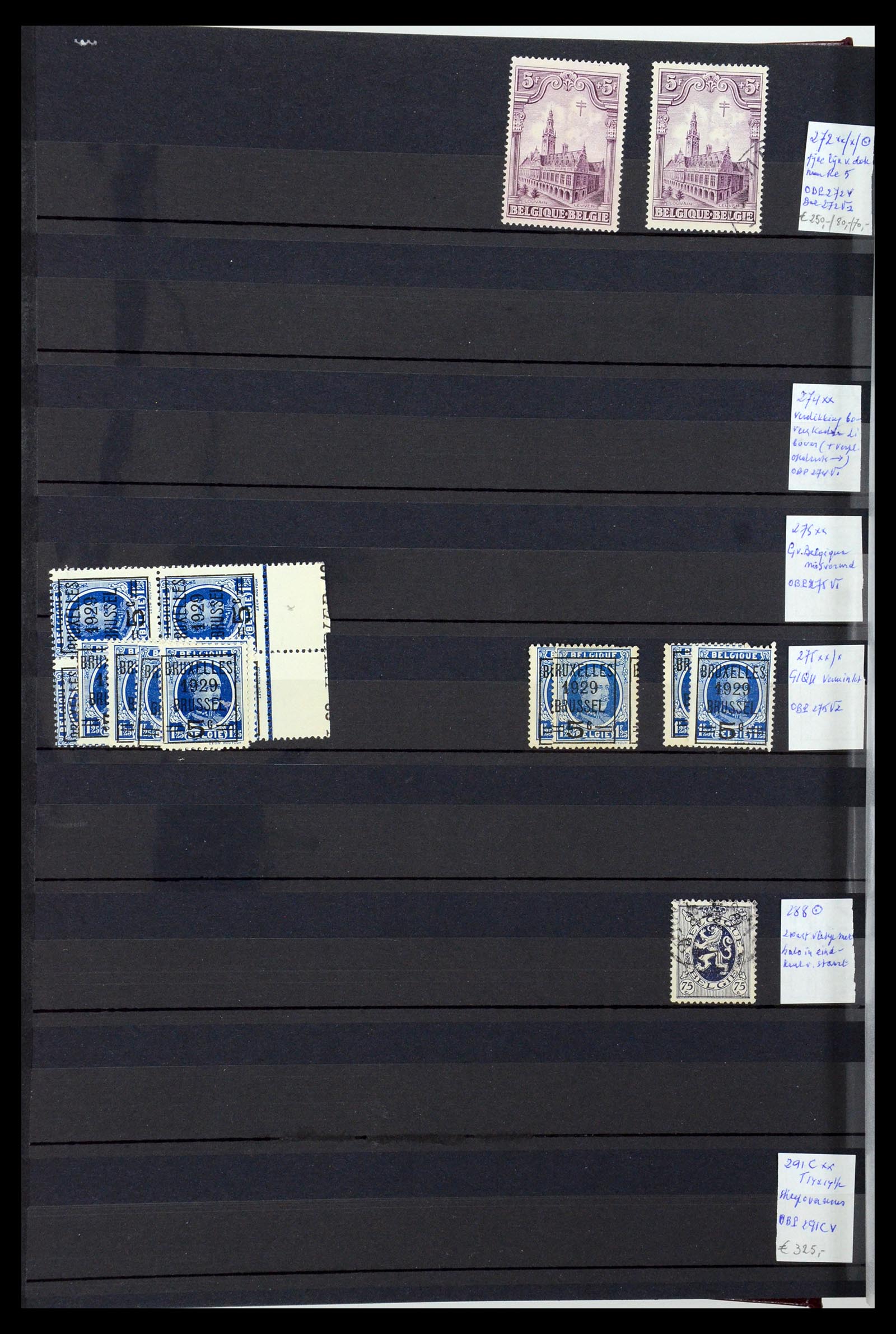 35915 016 - Postzegelverzameling 35915 België plaatfouten 1910-1951.
