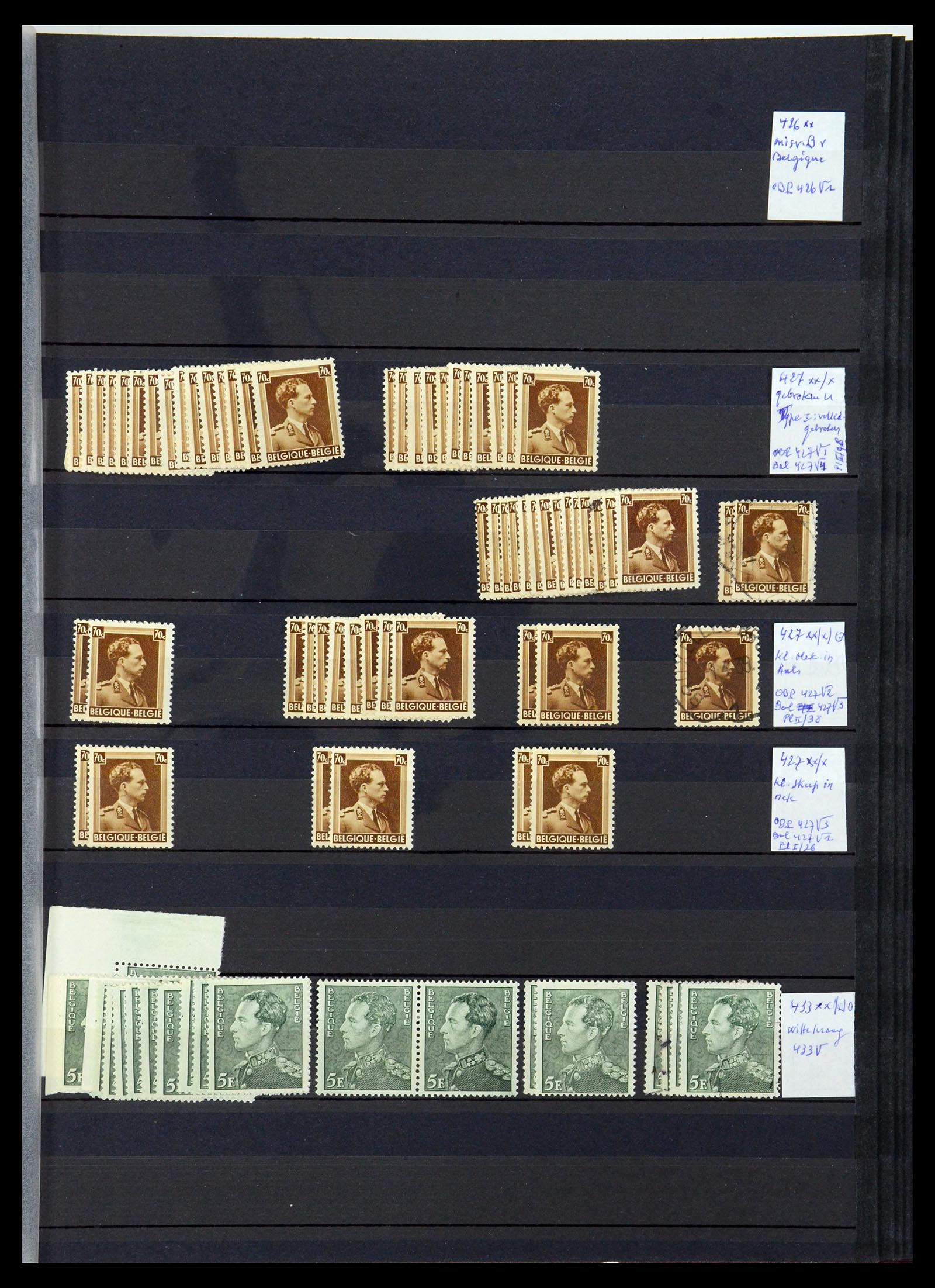 35915 023 - Postzegelverzameling 35915 België plaatfouten 1910-1951.