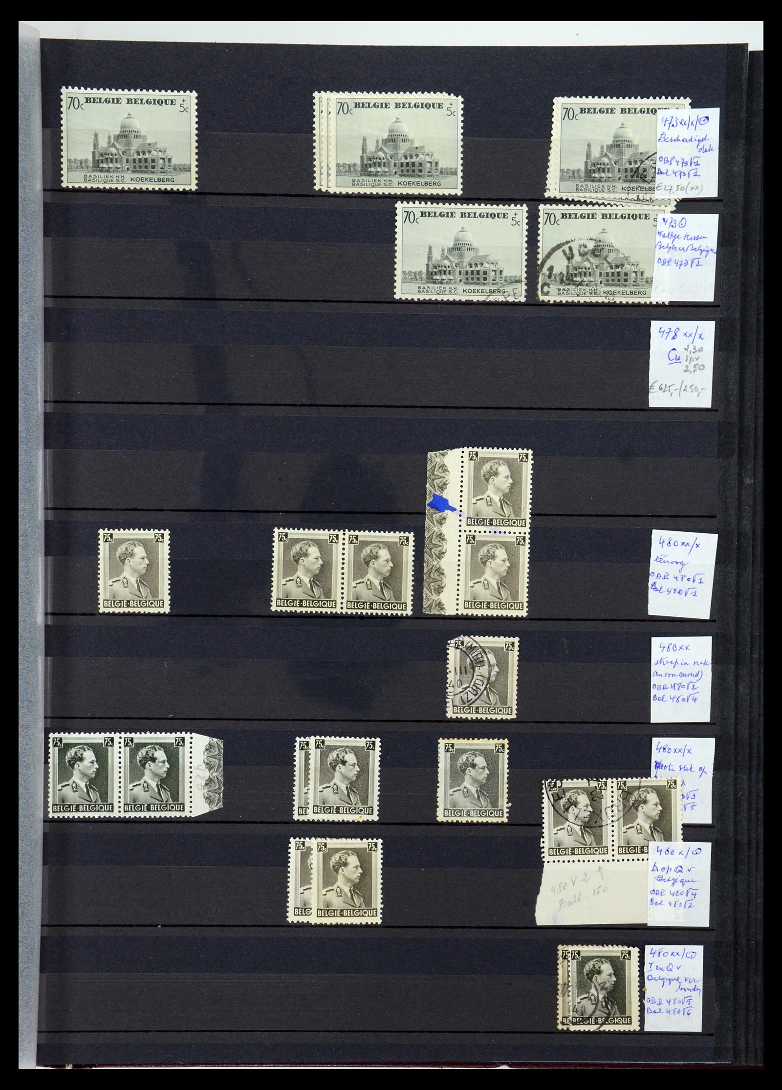 35915 029 - Postzegelverzameling 35915 België plaatfouten 1910-1951.