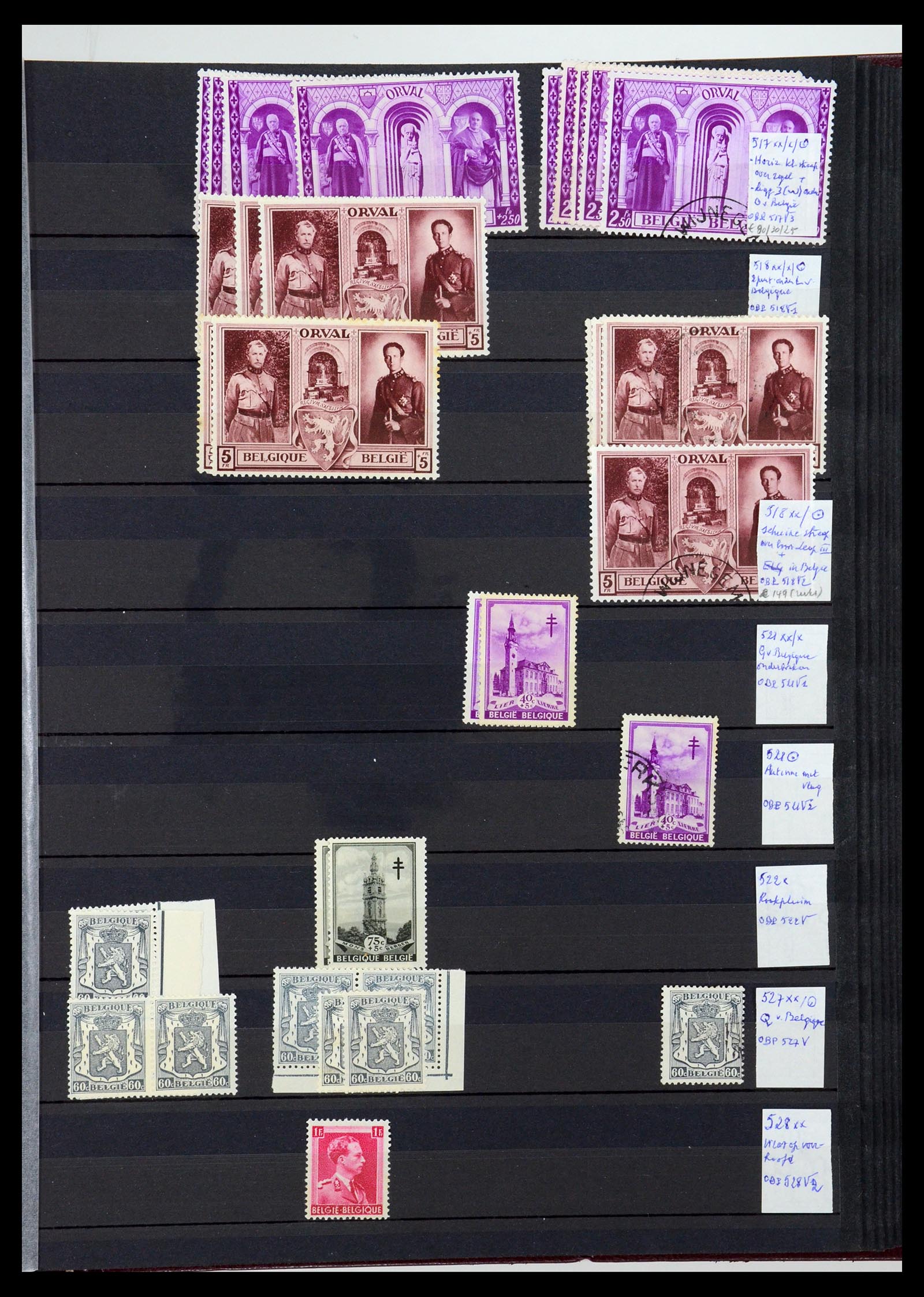 35915 033 - Postzegelverzameling 35915 België plaatfouten 1910-1951.