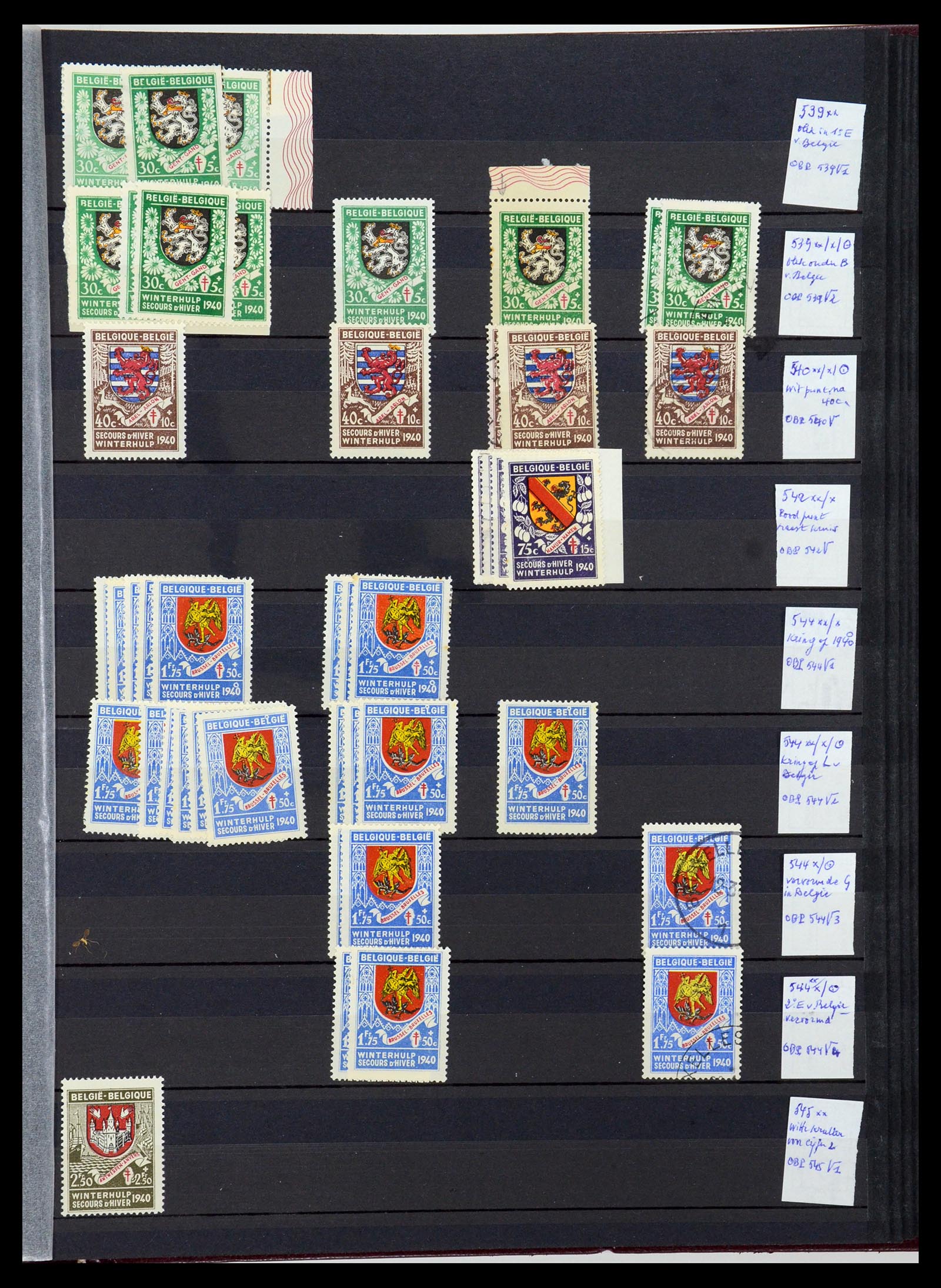 35915 035 - Postzegelverzameling 35915 België plaatfouten 1910-1951.