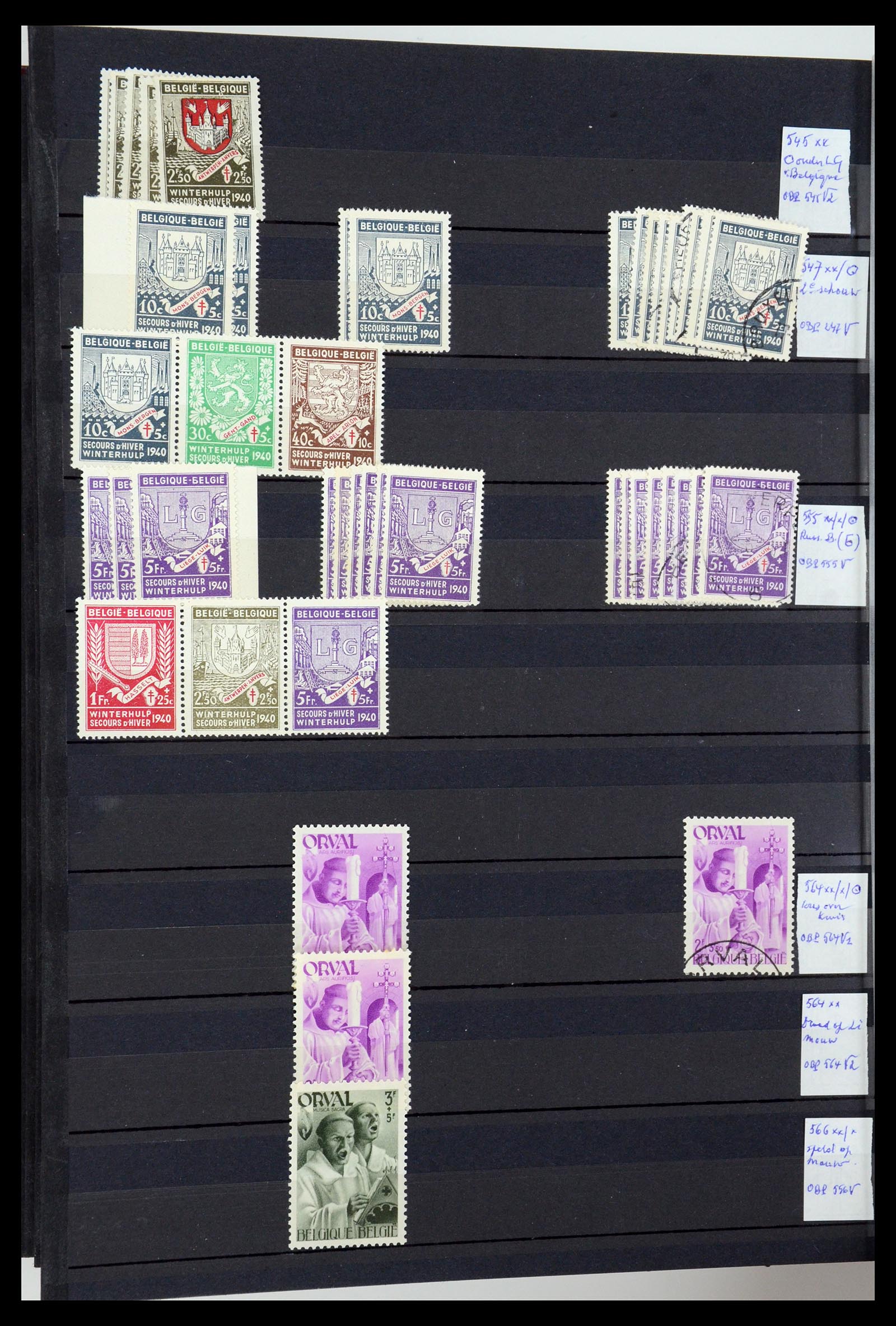 35915 036 - Postzegelverzameling 35915 België plaatfouten 1910-1951.