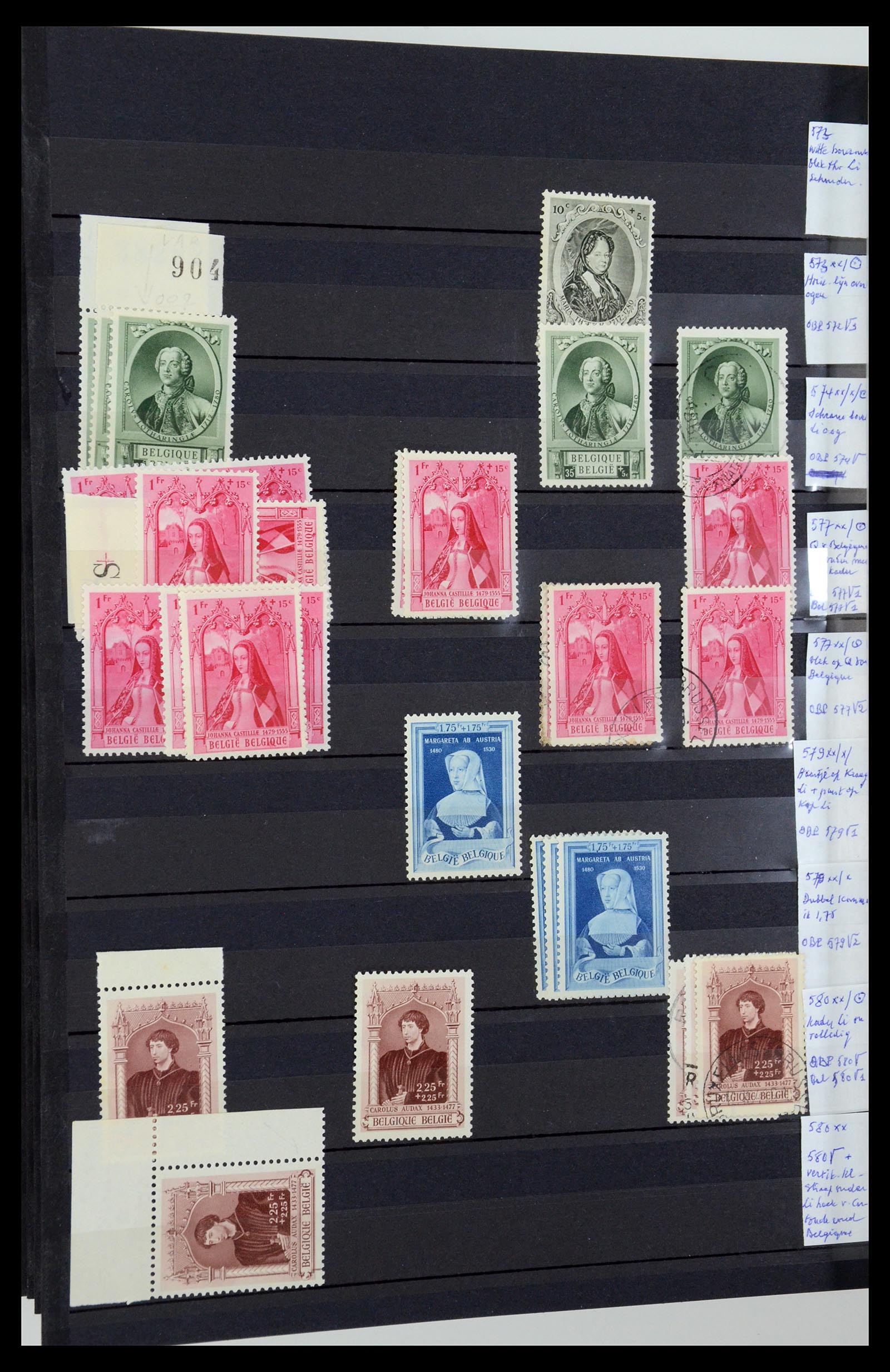 35915 038 - Postzegelverzameling 35915 België plaatfouten 1910-1951.