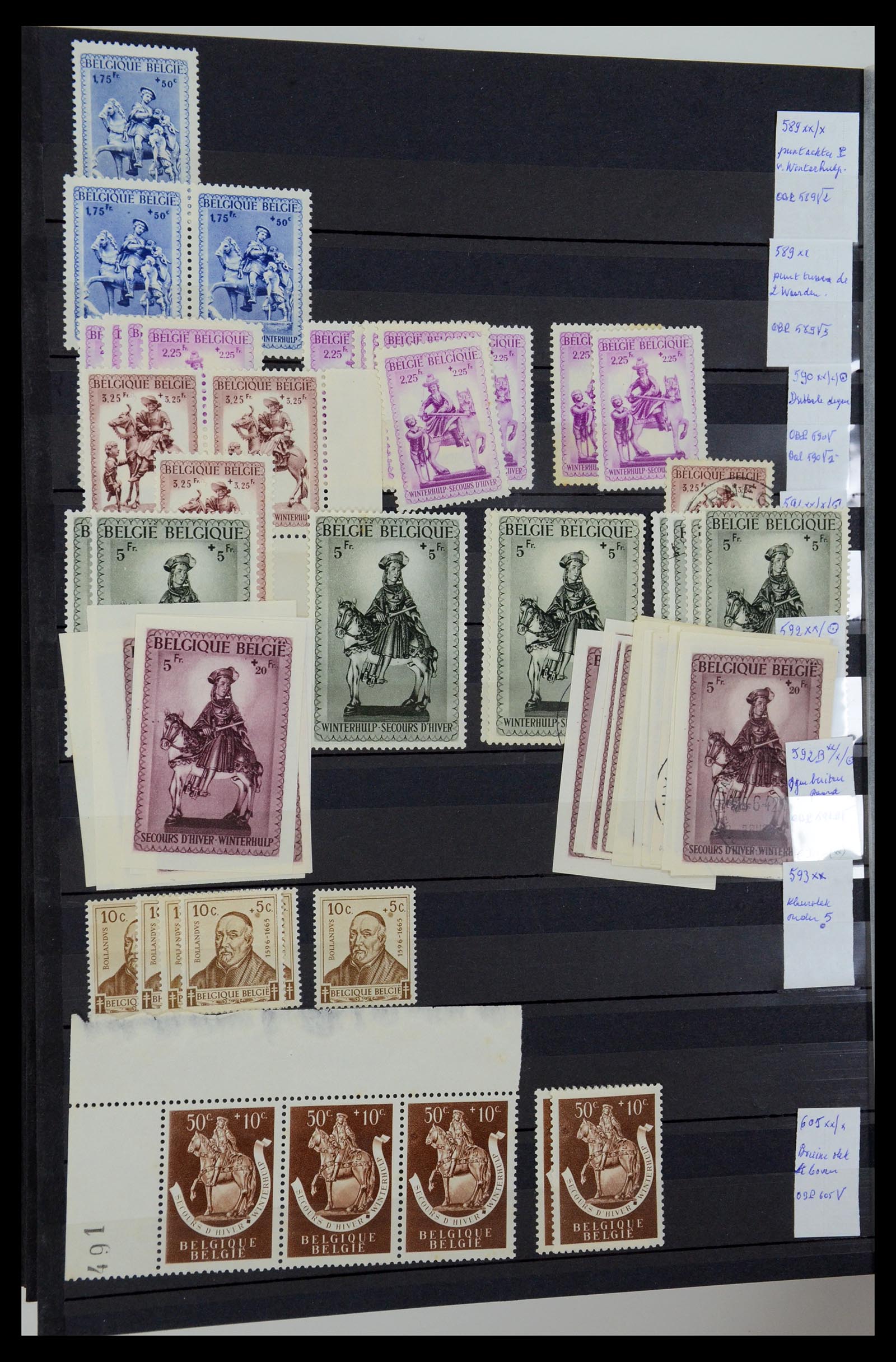 35915 040 - Postzegelverzameling 35915 België plaatfouten 1910-1951.