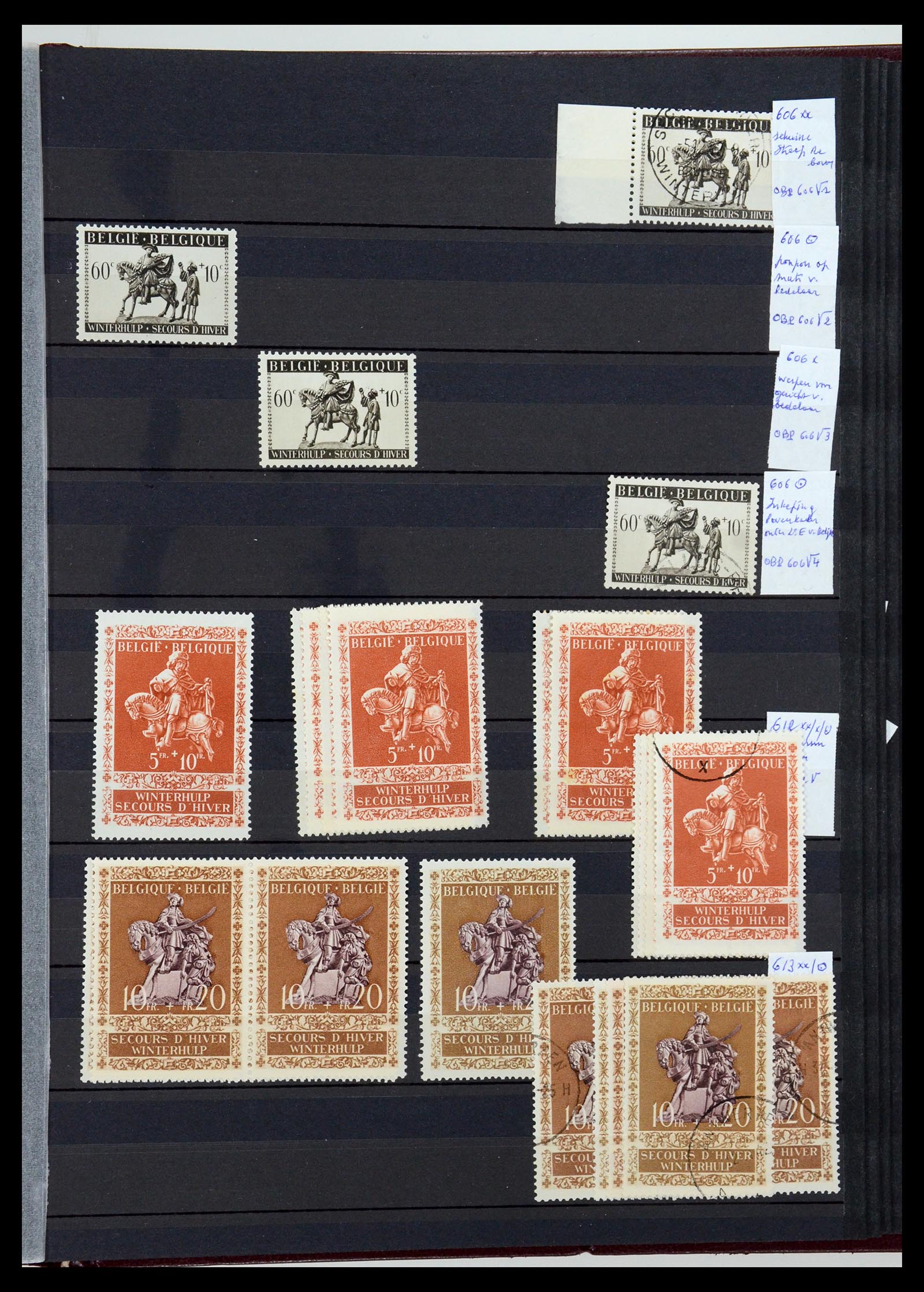 35915 041 - Postzegelverzameling 35915 België plaatfouten 1910-1951.