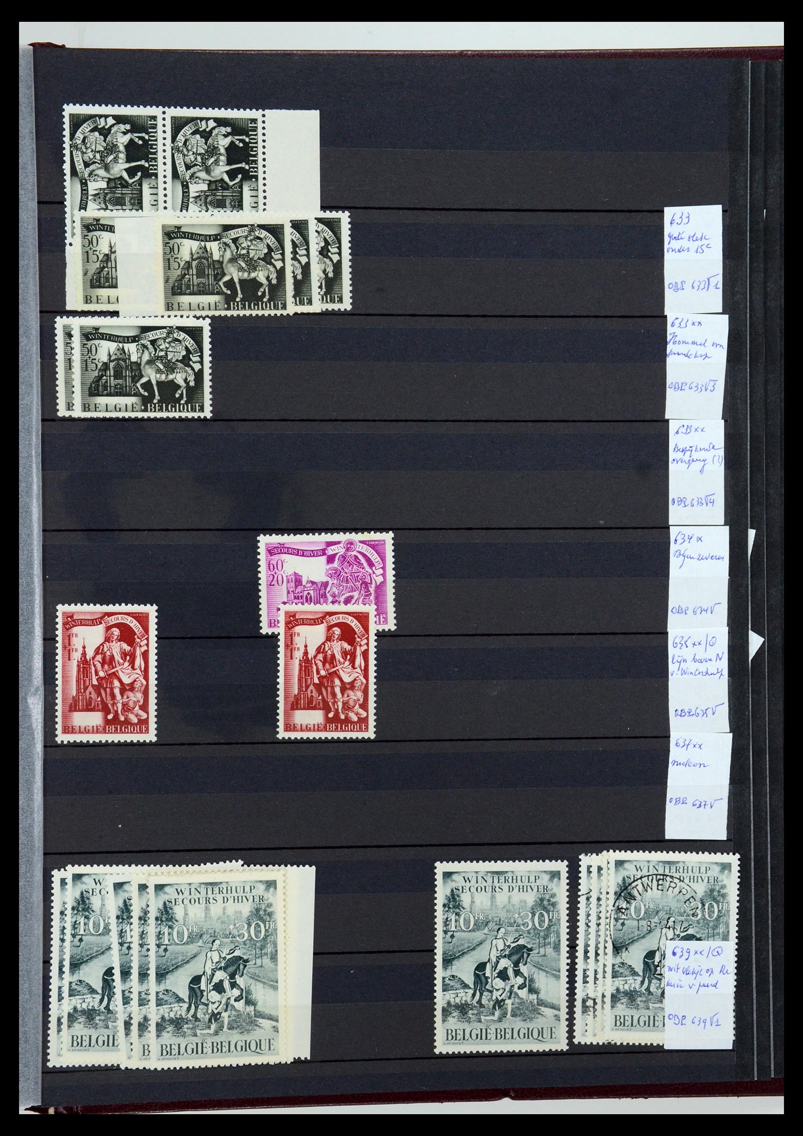 35915 045 - Postzegelverzameling 35915 België plaatfouten 1910-1951.