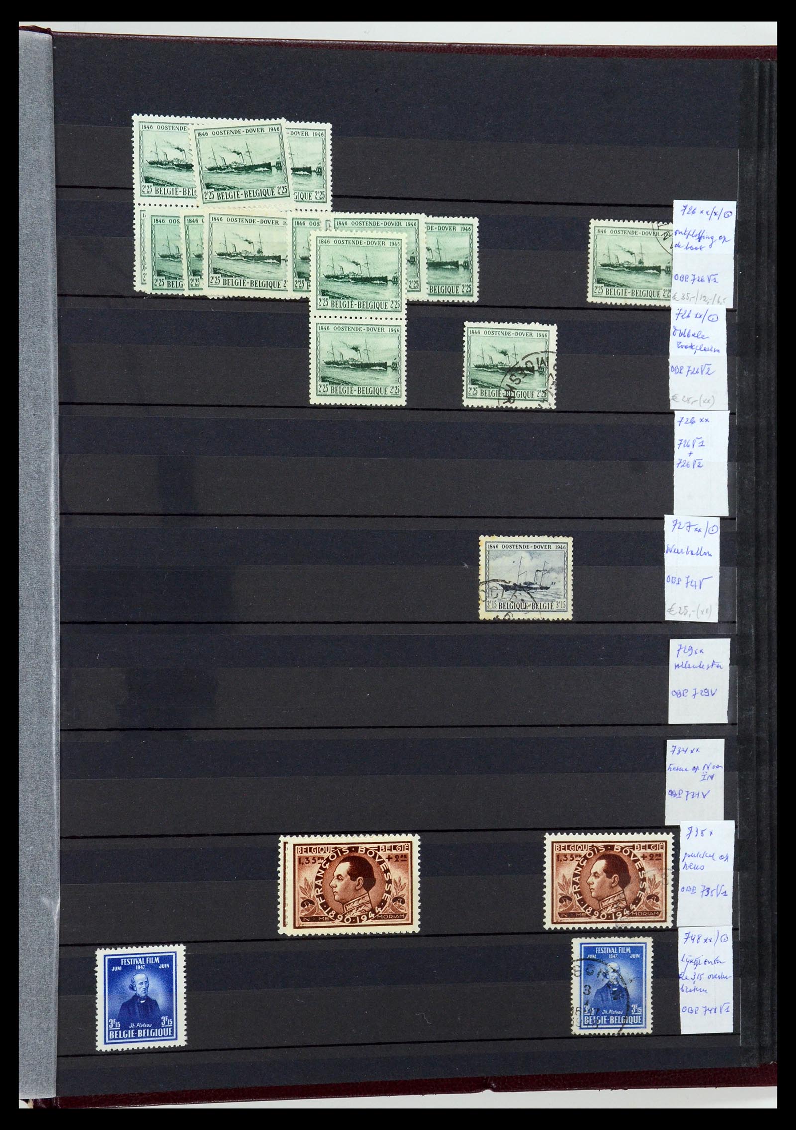 35915 053 - Postzegelverzameling 35915 België plaatfouten 1910-1951.