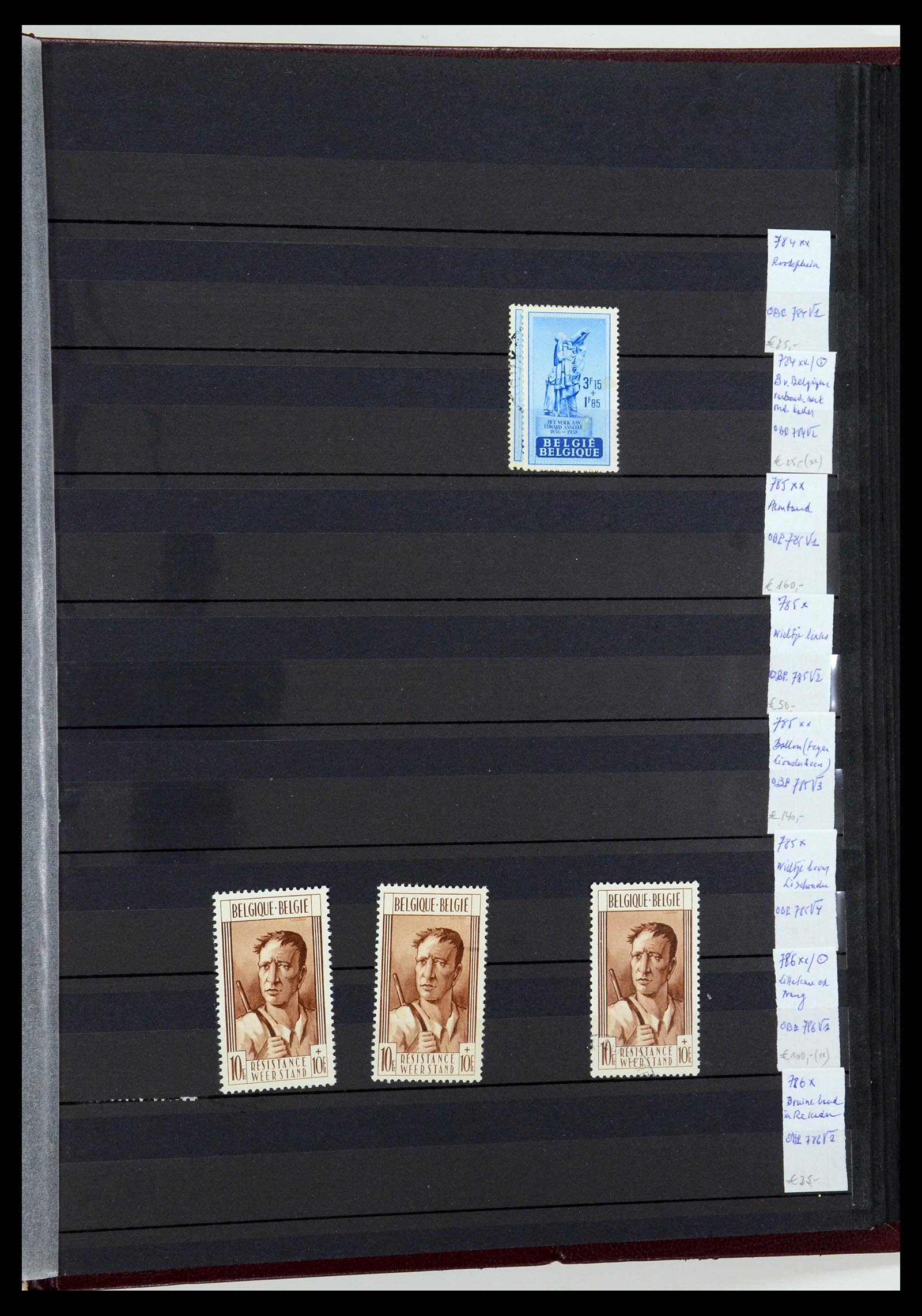 35915 055 - Postzegelverzameling 35915 België plaatfouten 1910-1951.