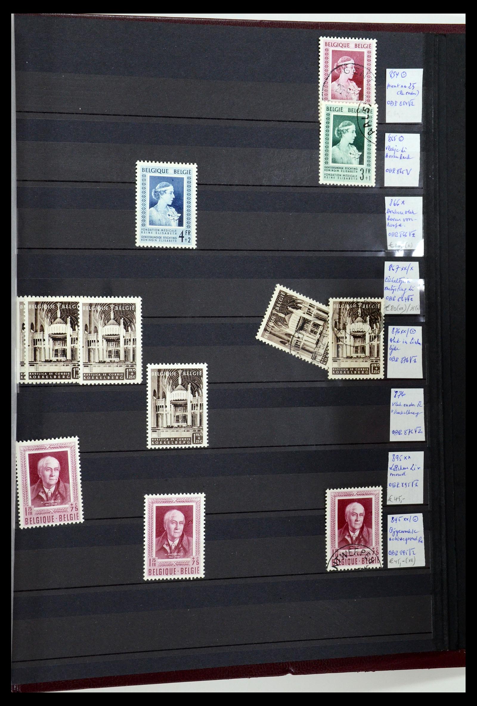 35915 059 - Postzegelverzameling 35915 België plaatfouten 1910-1951.