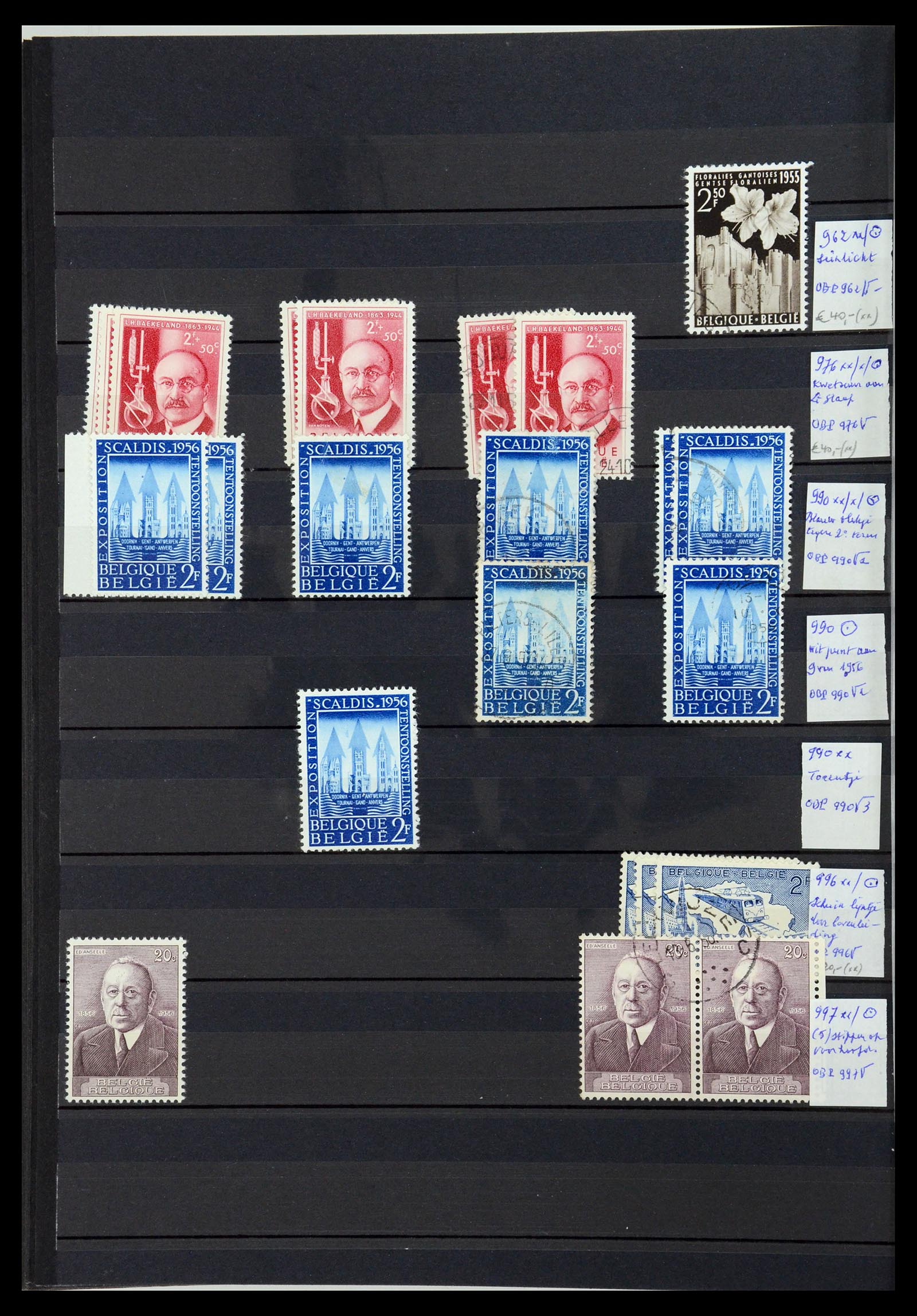 35915 062 - Postzegelverzameling 35915 België plaatfouten 1910-1951.