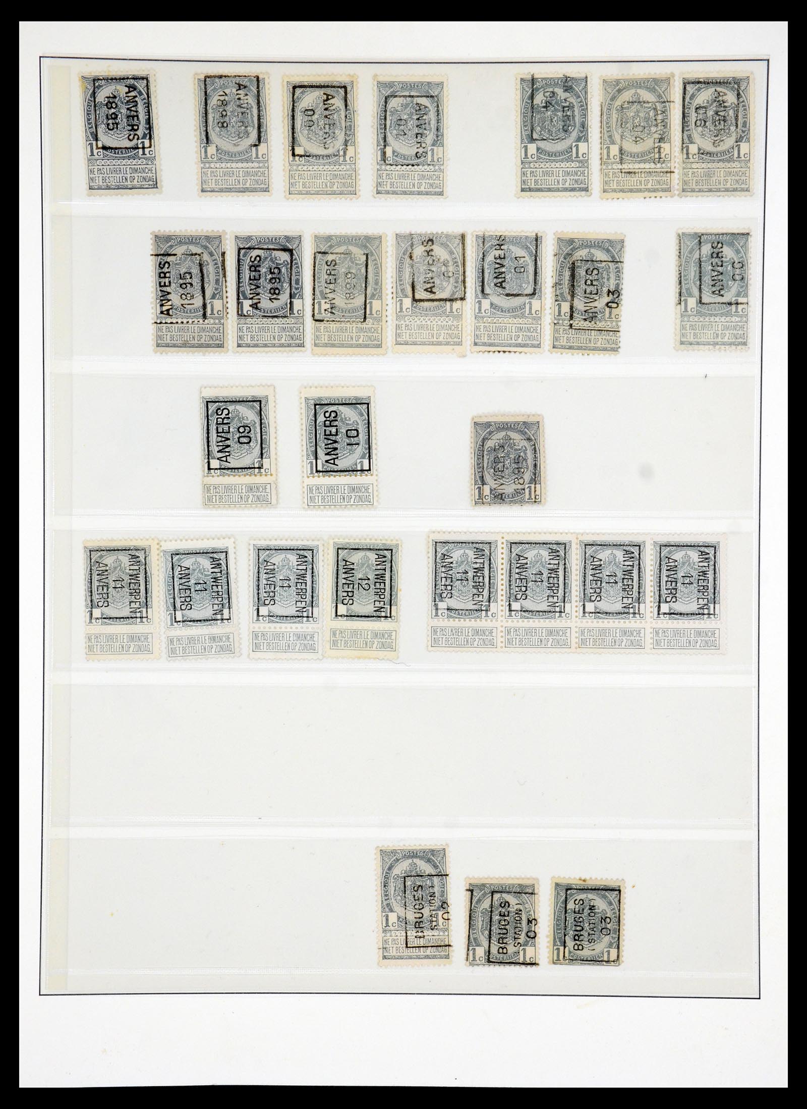 35916 001 - Stamp Collection 35916 Belgium precancels 1895-1938.