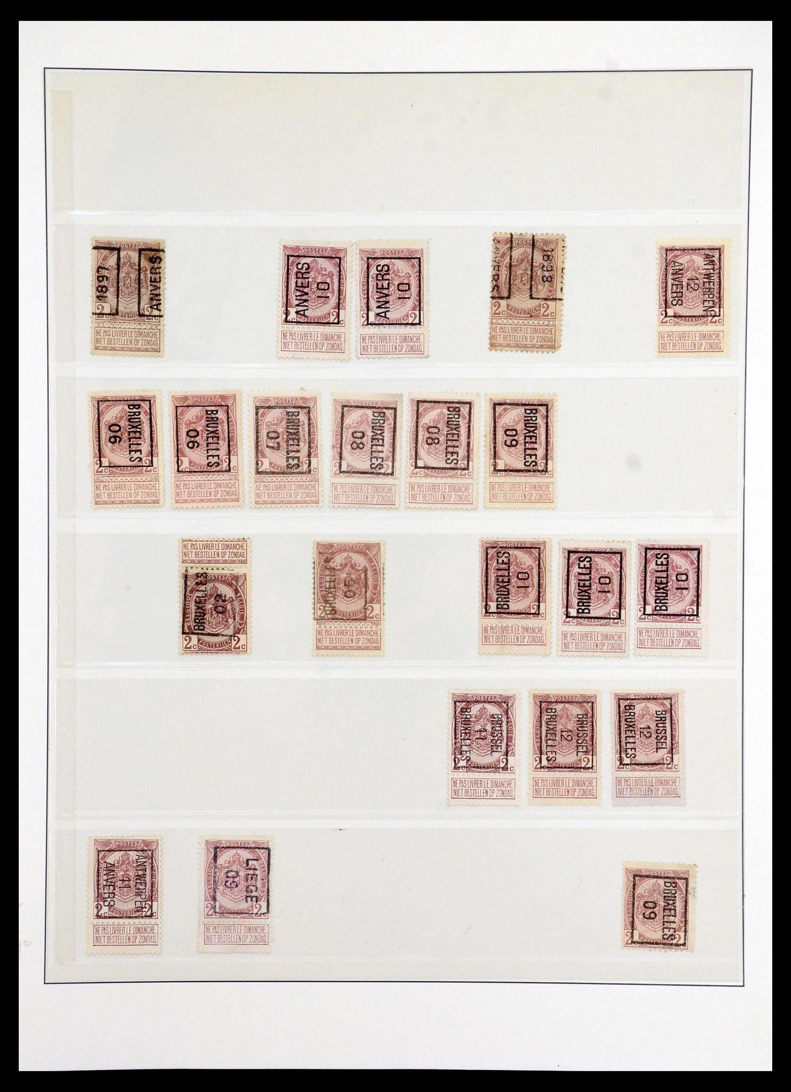 35916 005 - Postzegelverzameling 35916 België voorafstempelingen 1895-1938.