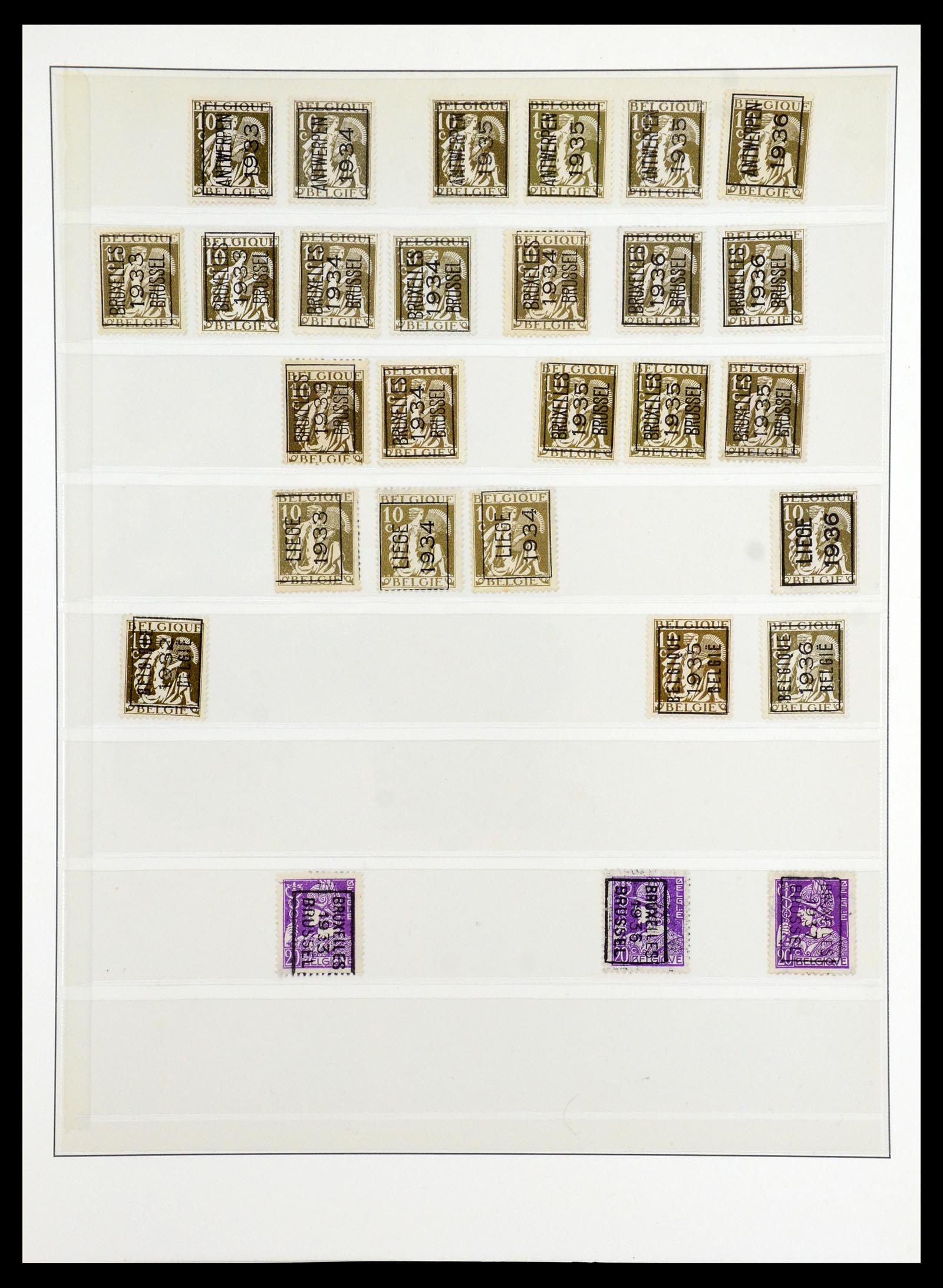 35916 025 - Postzegelverzameling 35916 België voorafstempelingen 1895-1938.