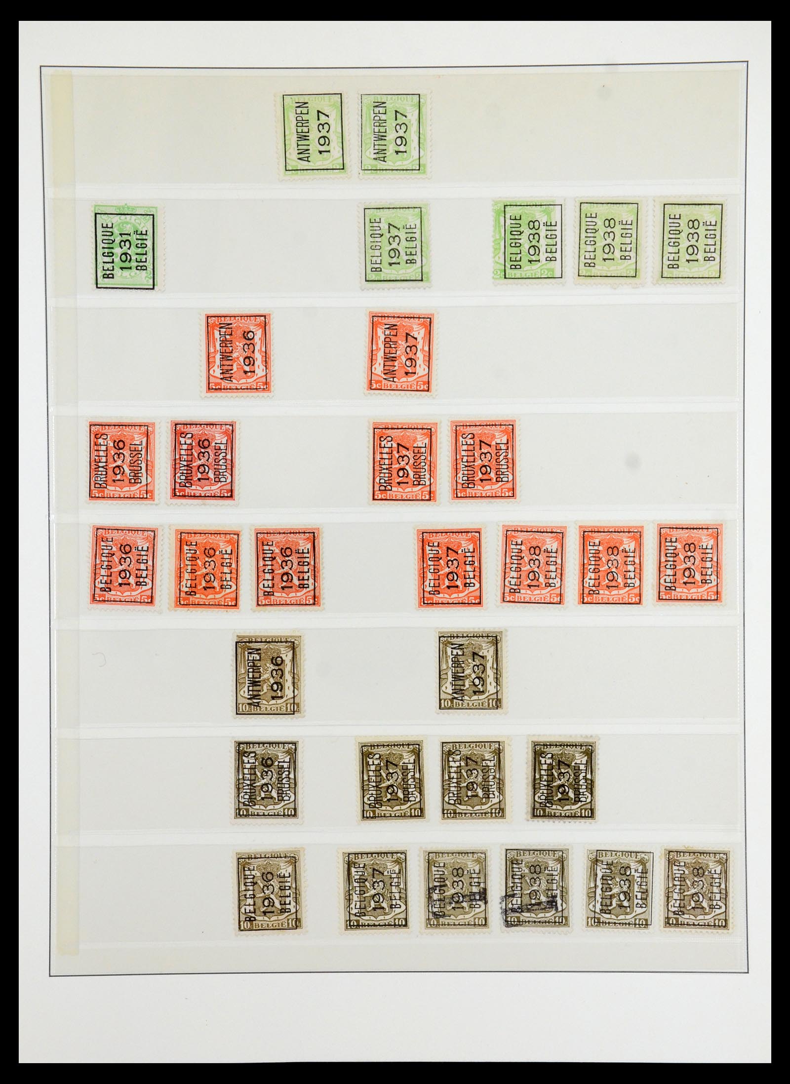 35916 026 - Postzegelverzameling 35916 België voorafstempelingen 1895-1938.