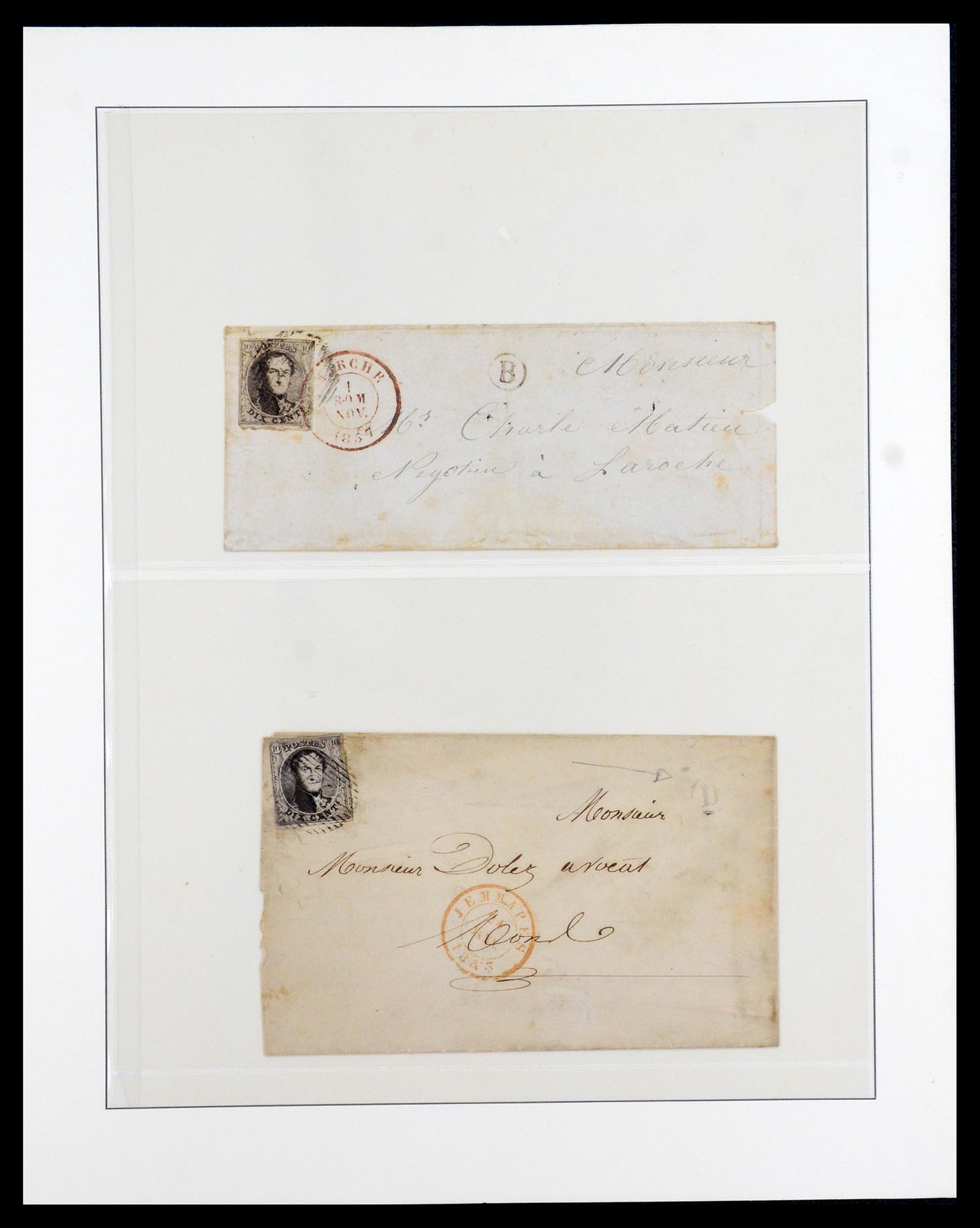35919 002 - Postzegelverzameling 35919 België brieven 1851-1863.