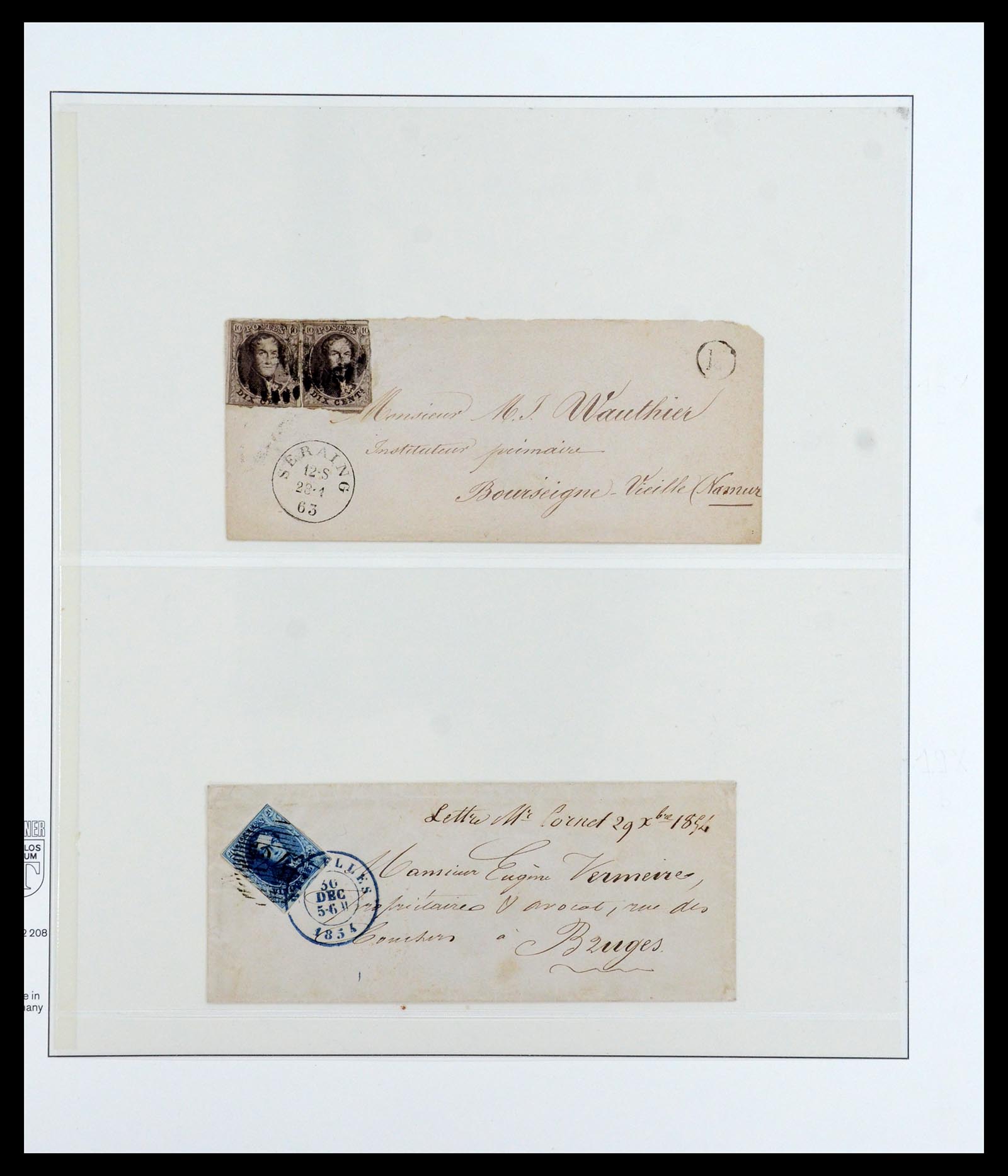 35919 004 - Stamp Collection 35919 Belgium covers 1851-1863.