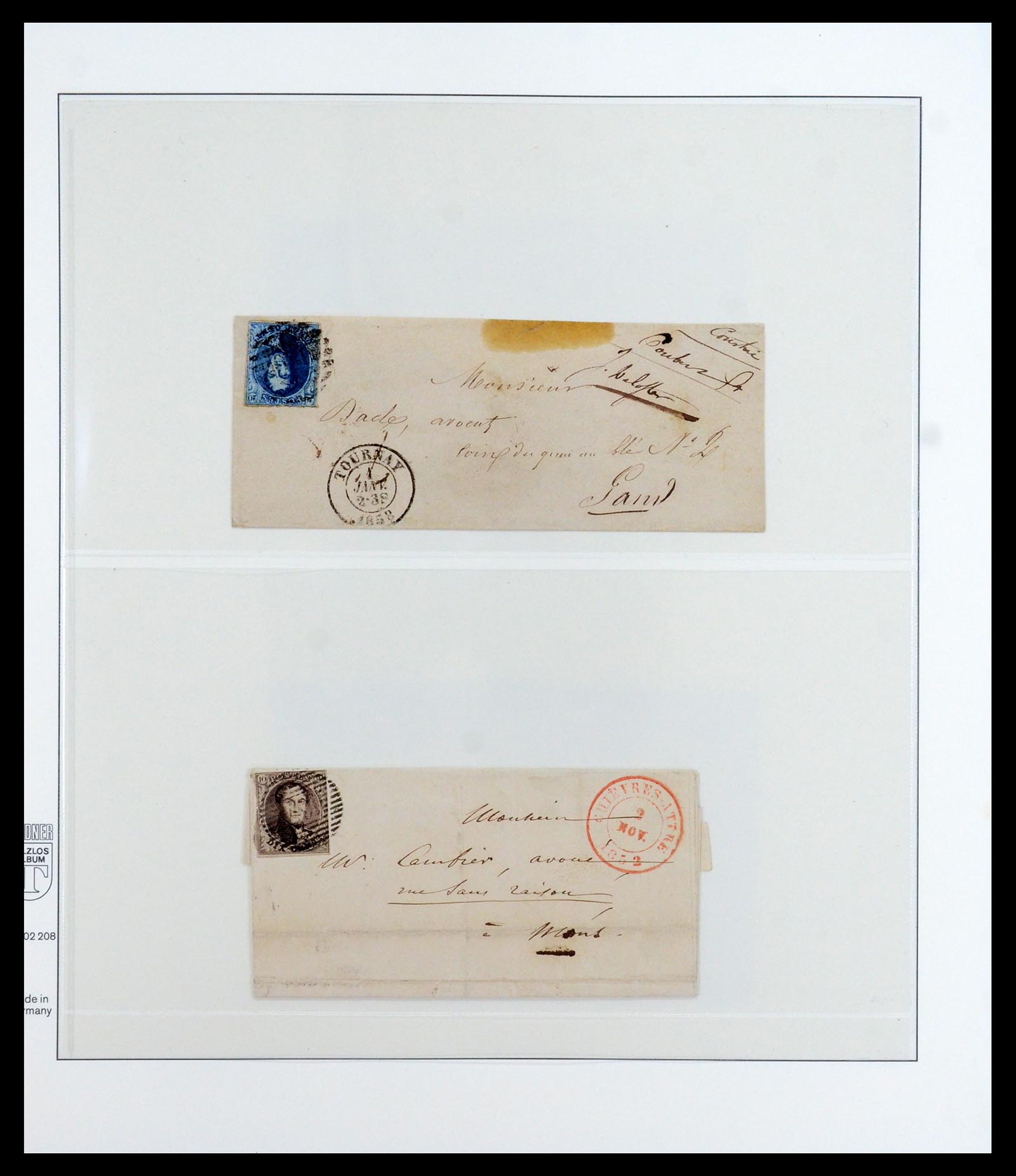 35919 006 - Postzegelverzameling 35919 België brieven 1851-1863.