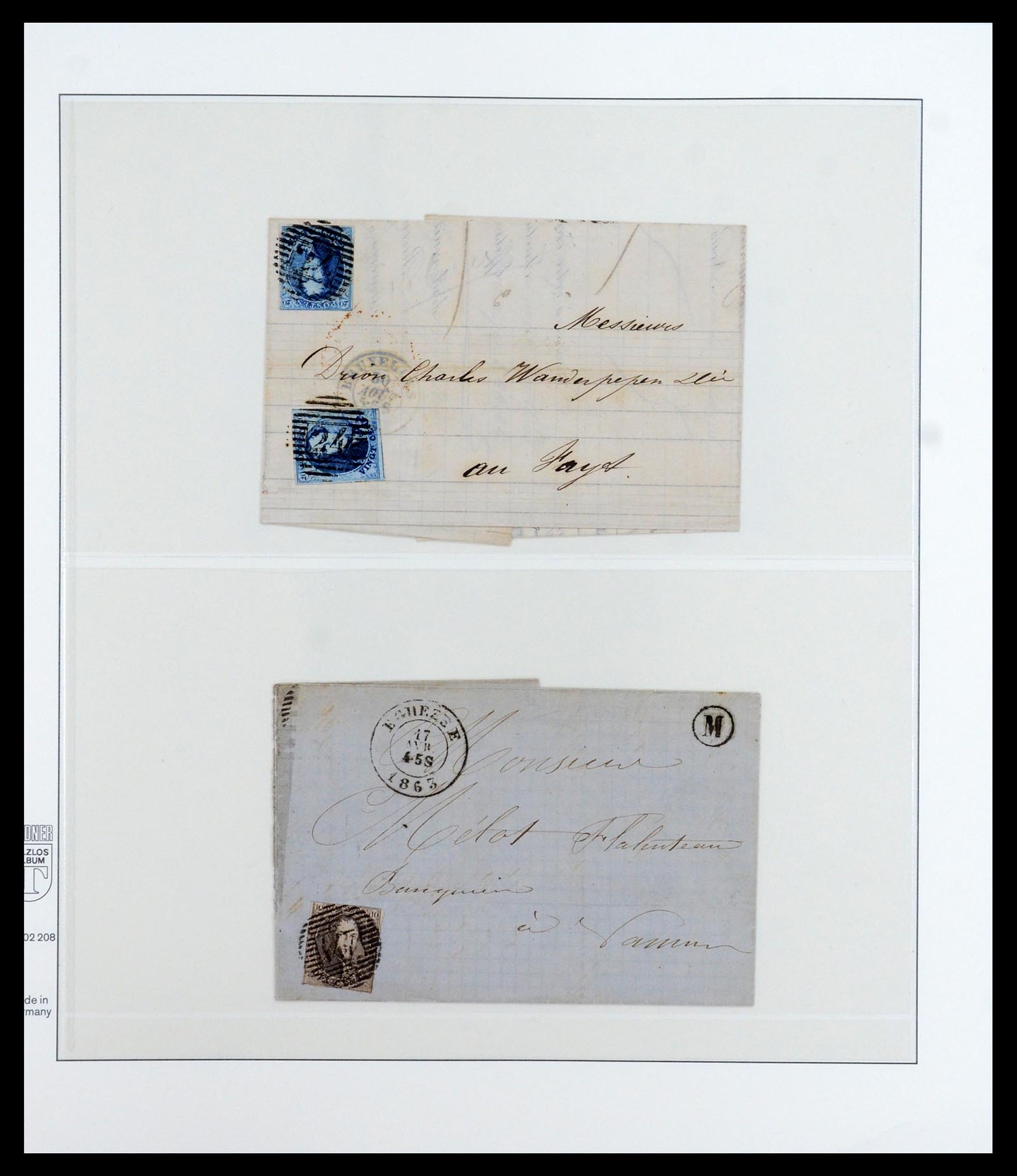 35919 007 - Stamp Collection 35919 Belgium covers 1851-1863.