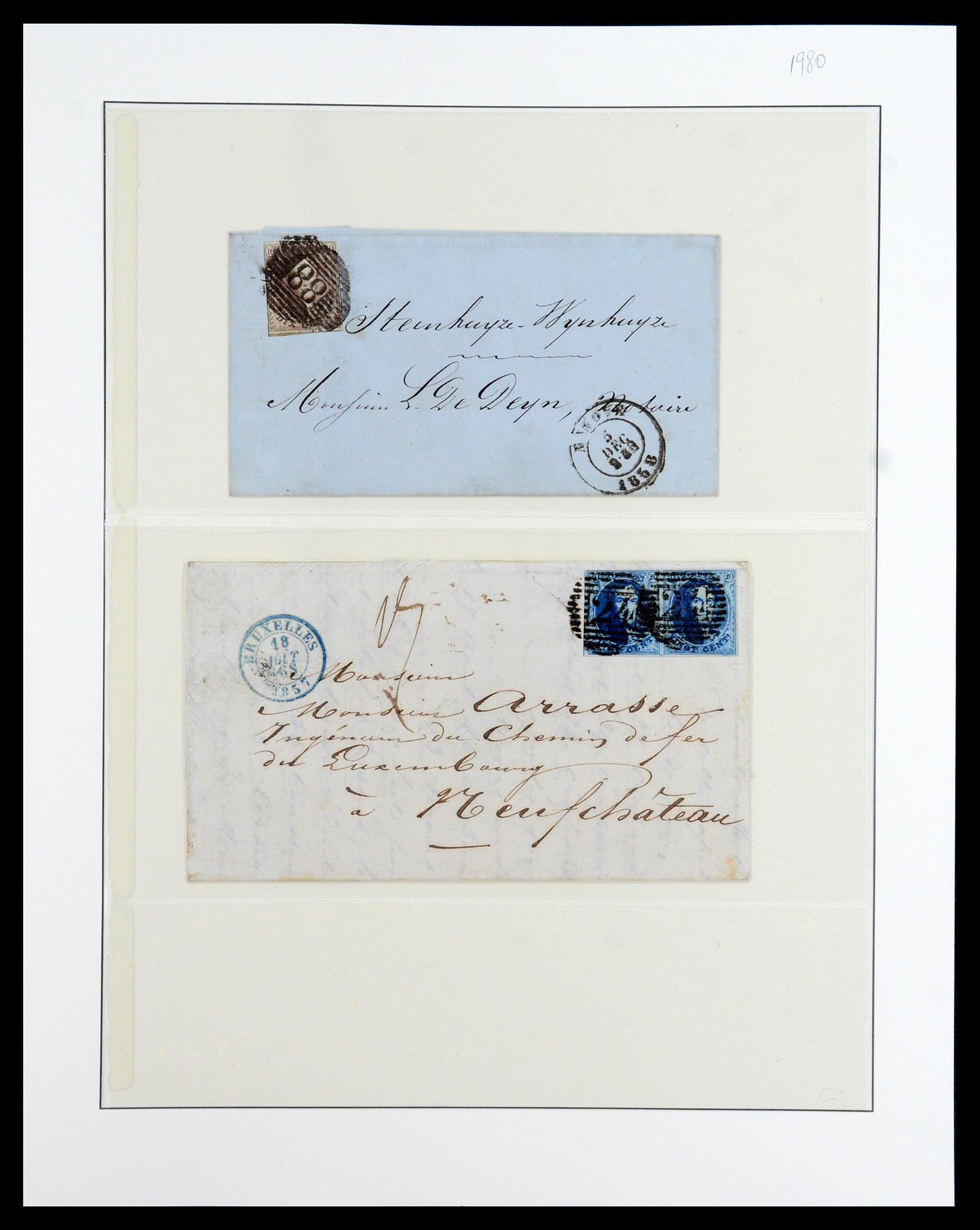 35919 009 - Postzegelverzameling 35919 België brieven 1851-1863.