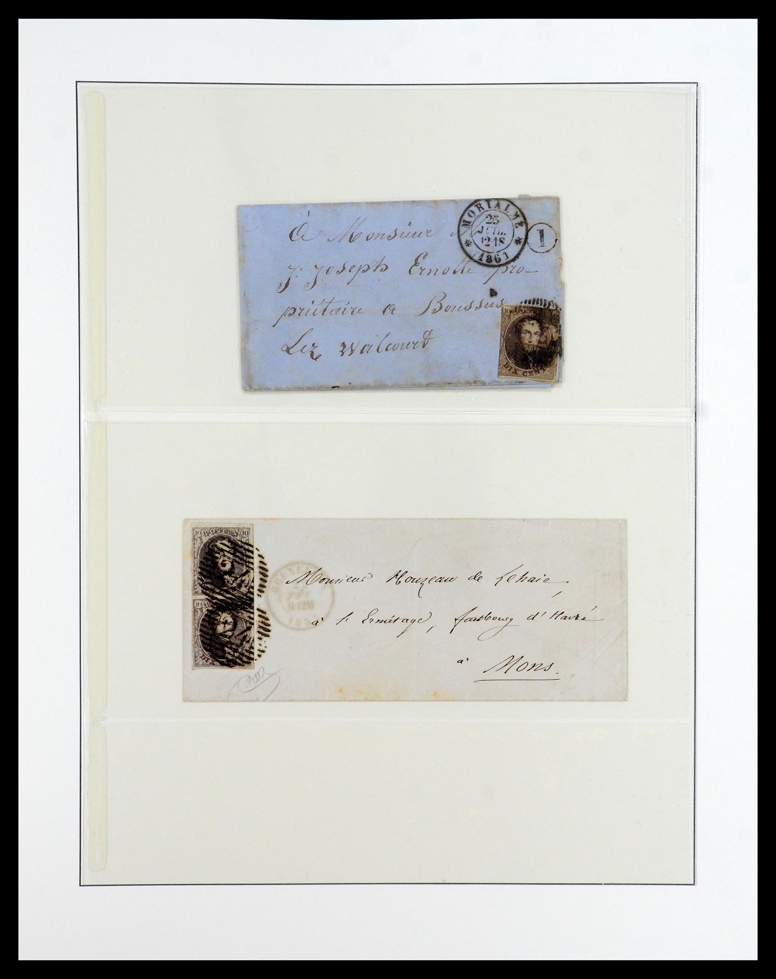 35919 012 - Postzegelverzameling 35919 België brieven 1851-1863.