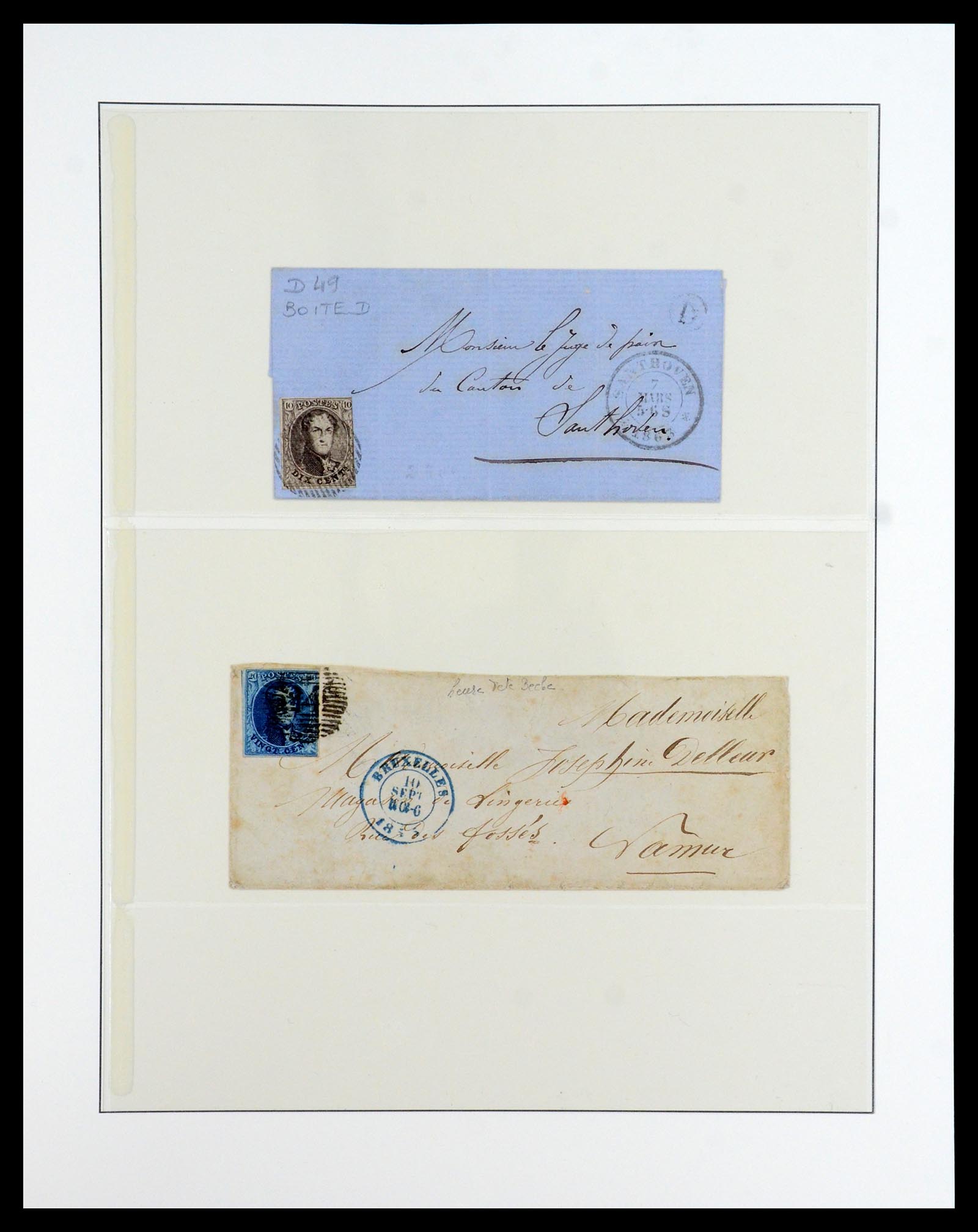 35919 013 - Postzegelverzameling 35919 België brieven 1851-1863.