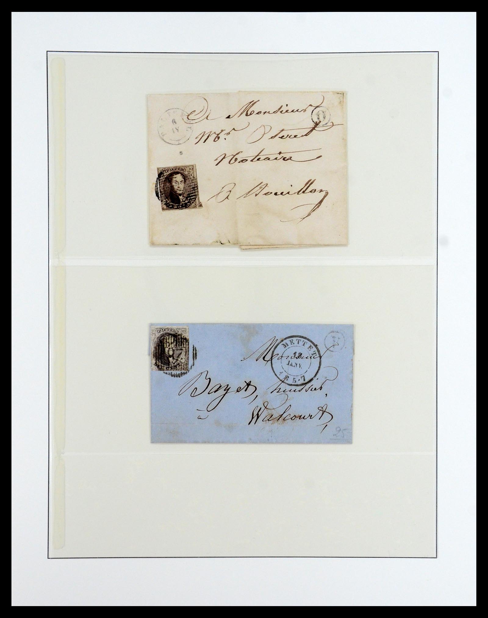 35919 015 - Postzegelverzameling 35919 België brieven 1851-1863.
