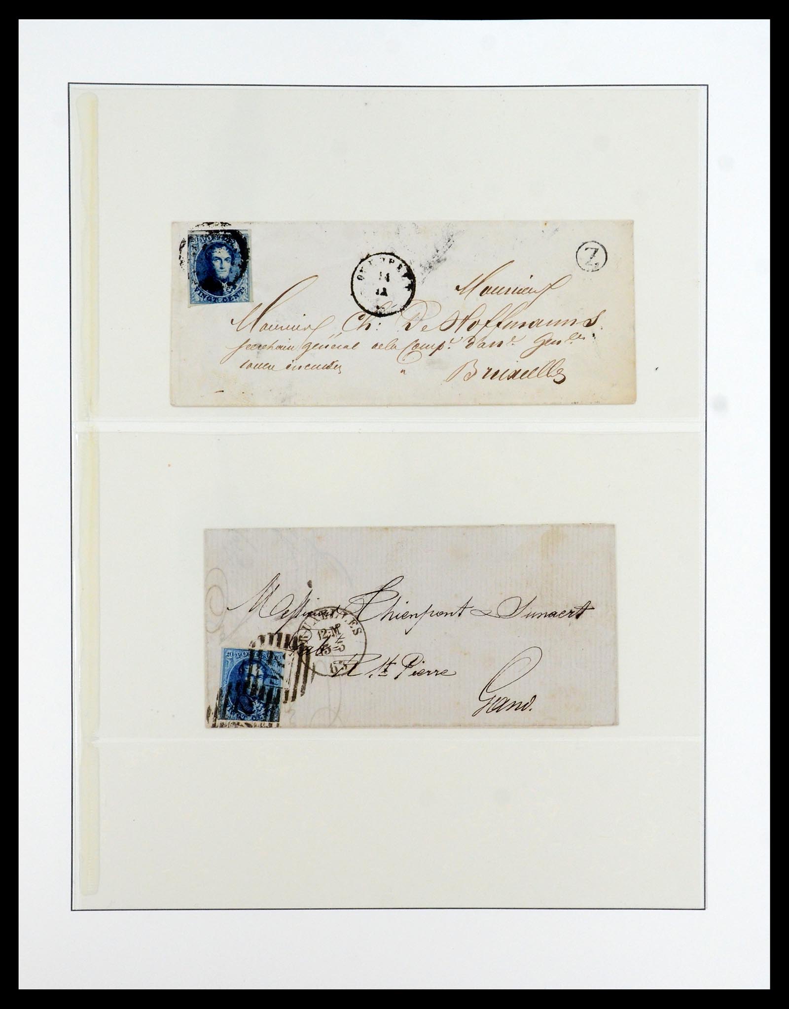 35919 016 - Stamp Collection 35919 Belgium covers 1851-1863.