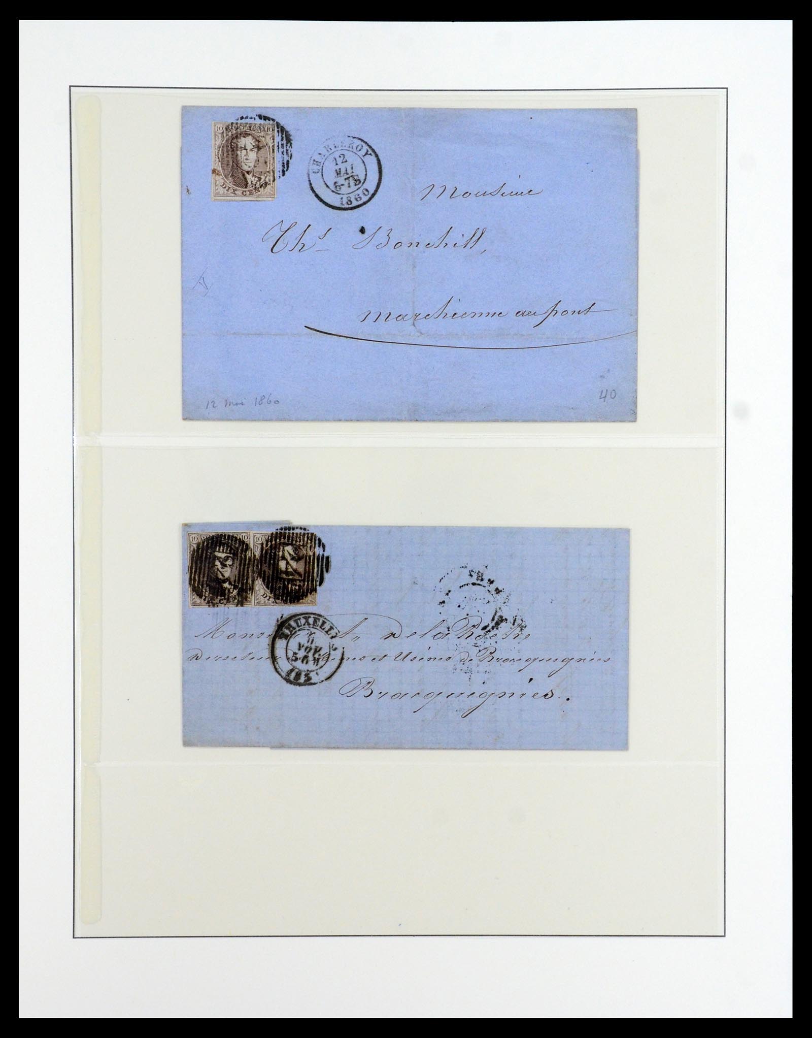 35919 017 - Postzegelverzameling 35919 België brieven 1851-1863.